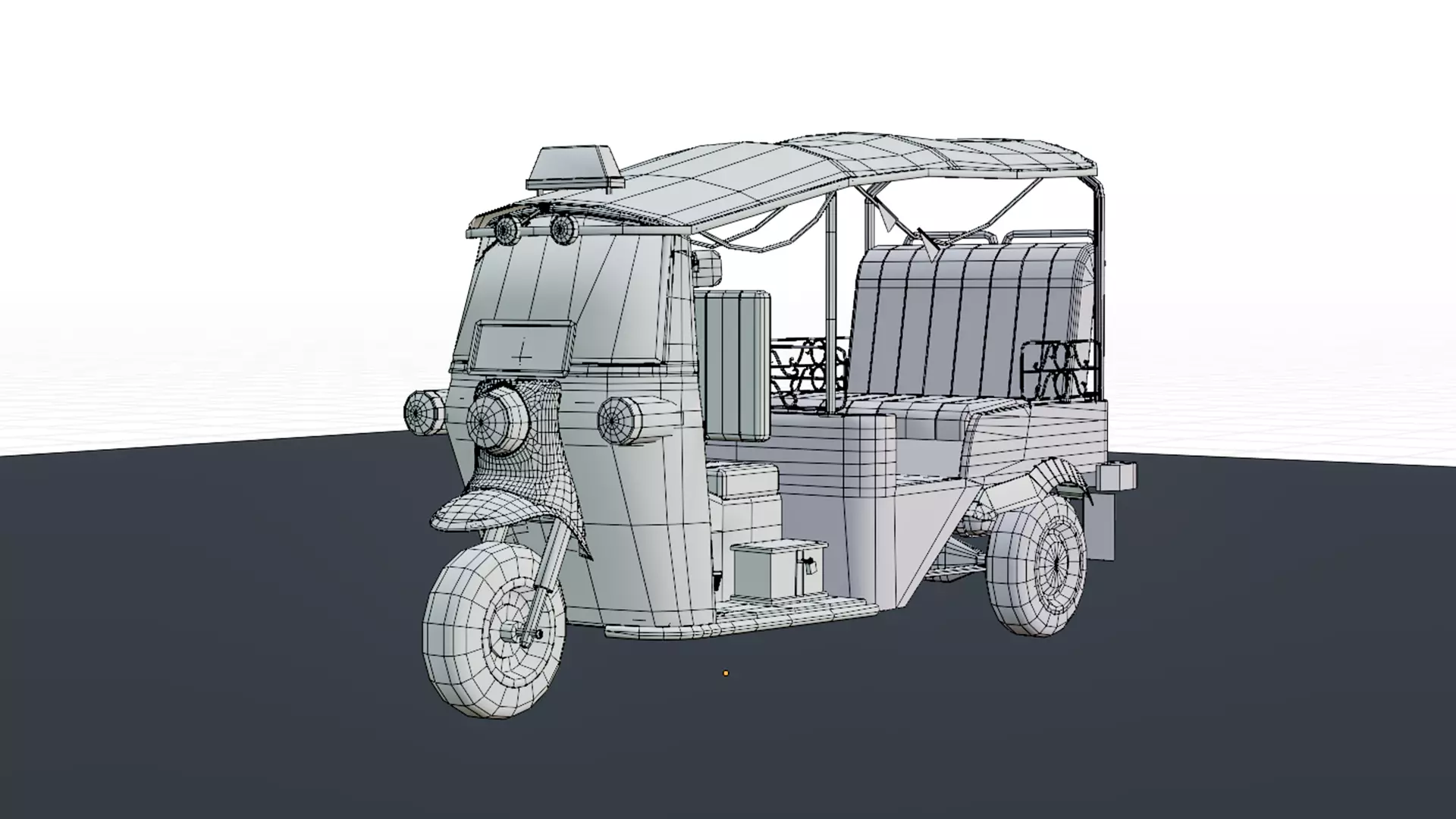 Tuk Tuk Taxi - Game Ready Asian Taxi Low-poly 3D model_14