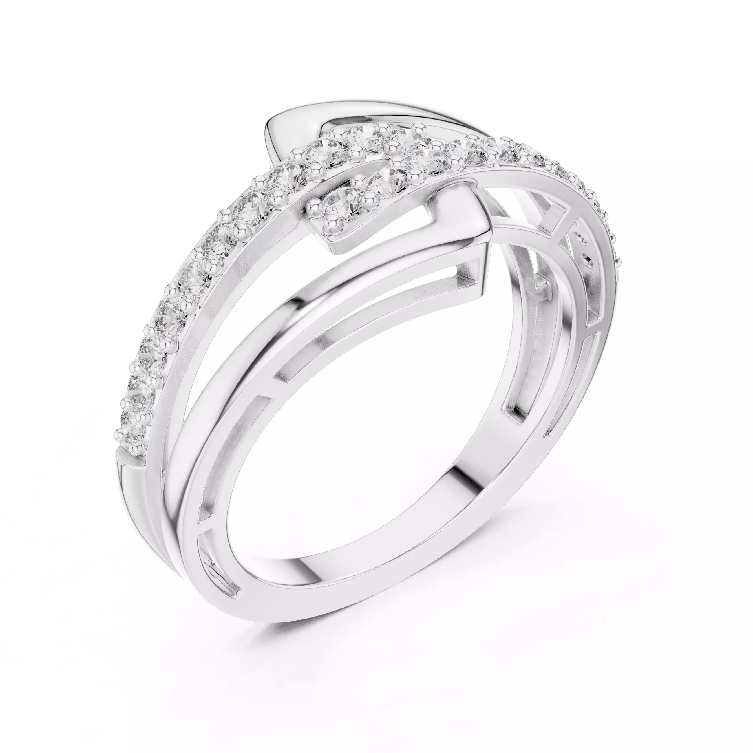 Diamond Ring 3dm stl renders animation videos details 3D print model_11