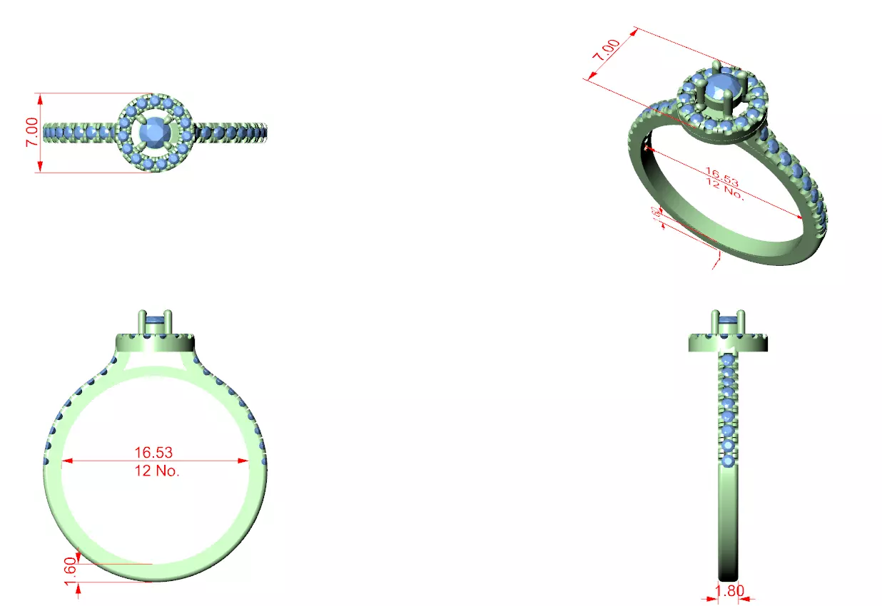 Solitaire Ring 3dm stl renders animation videos details 3D print model_6