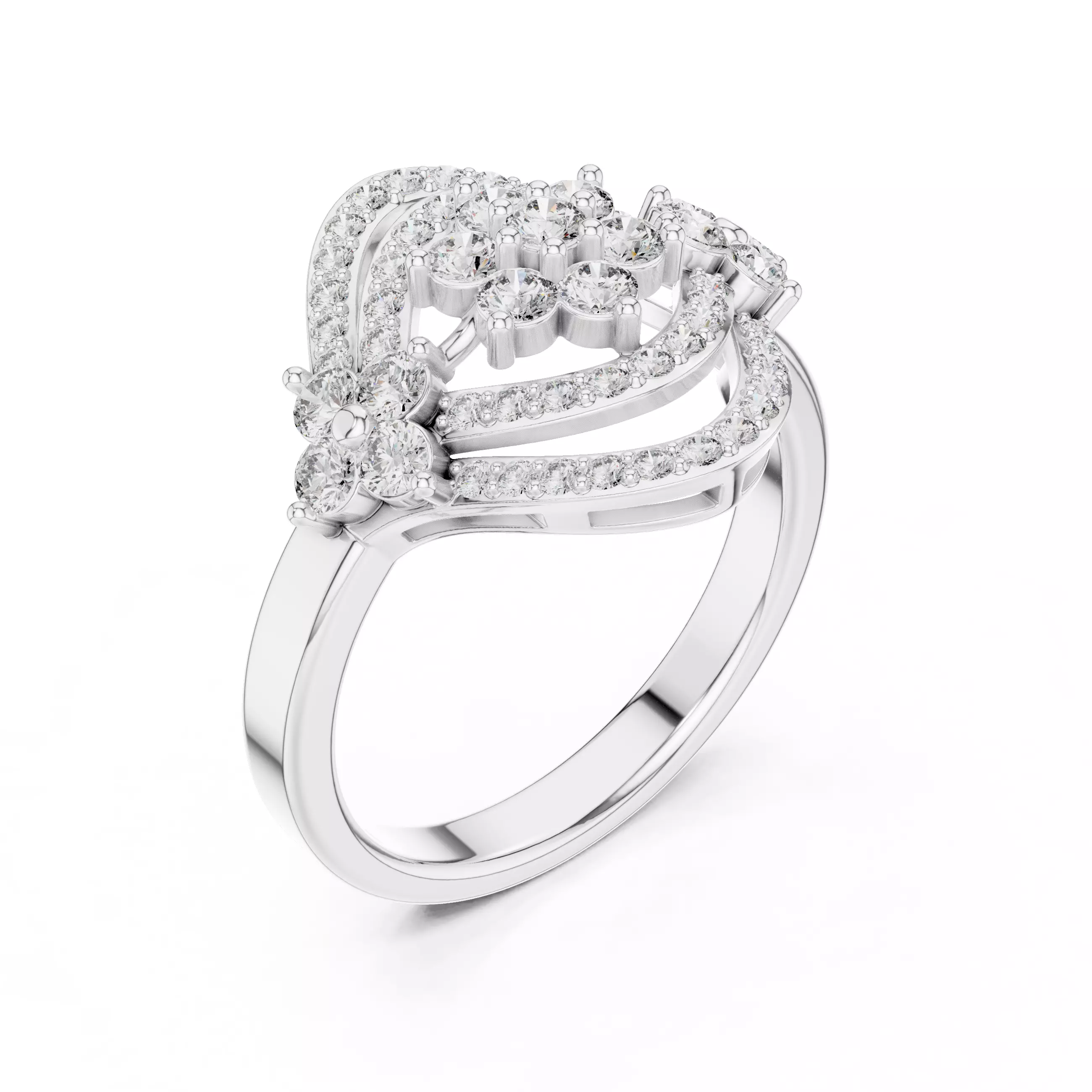 Diamond Ring 3dm stl renders animation videos details 3D print model_11