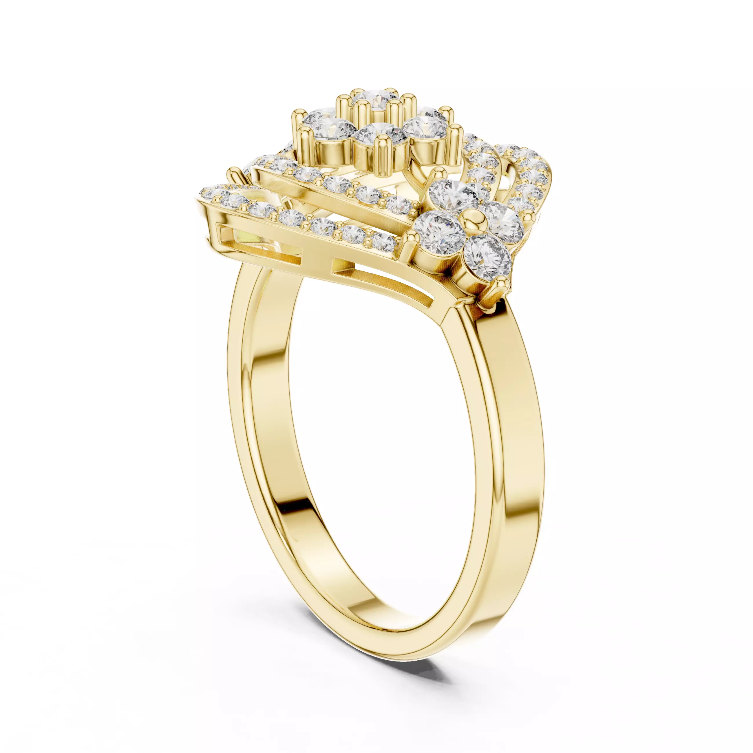 Diamond Ring 3dm stl renders animation videos details 3D print model_12