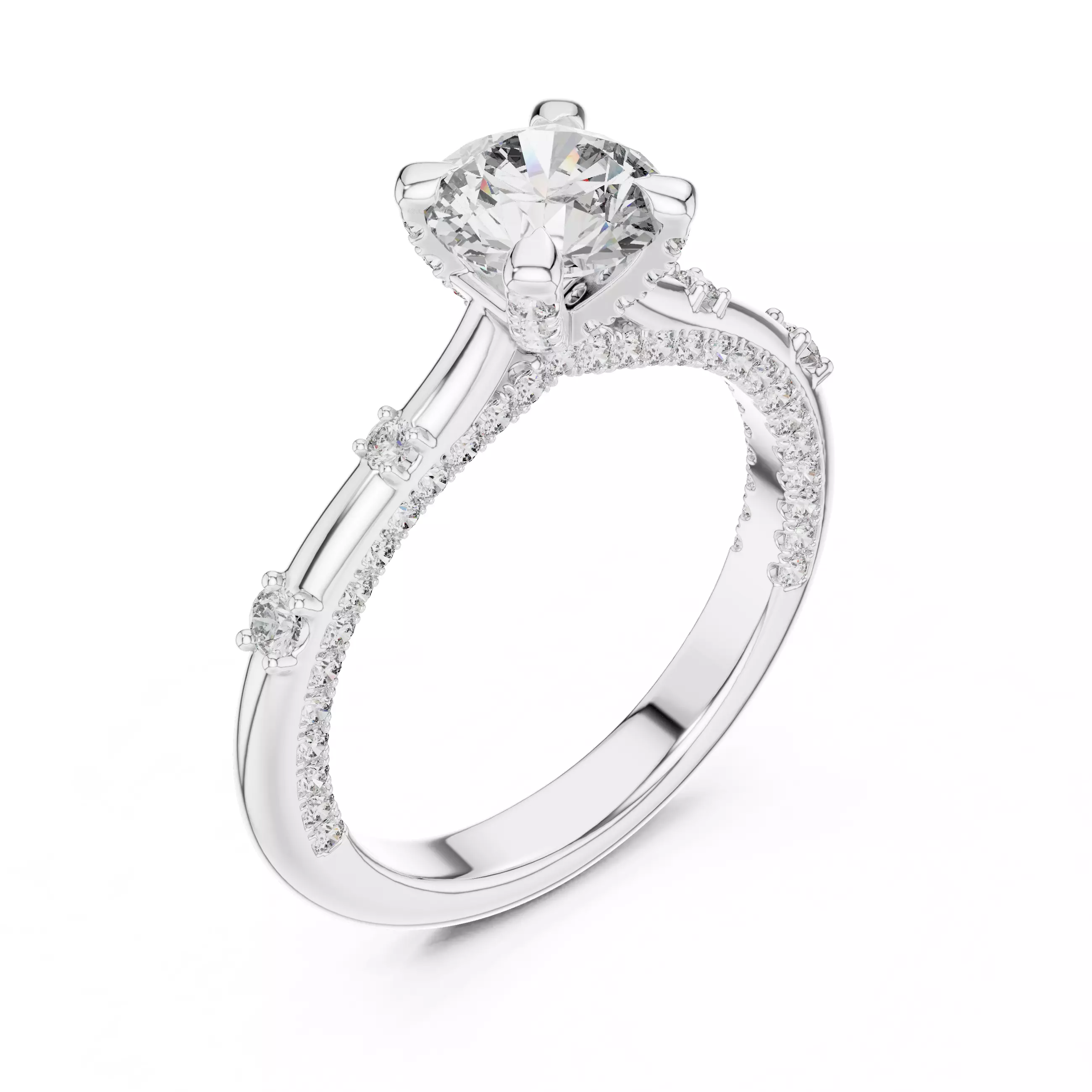 Solitaire Ring 3dm stl renders animation videos details 3D print model_11