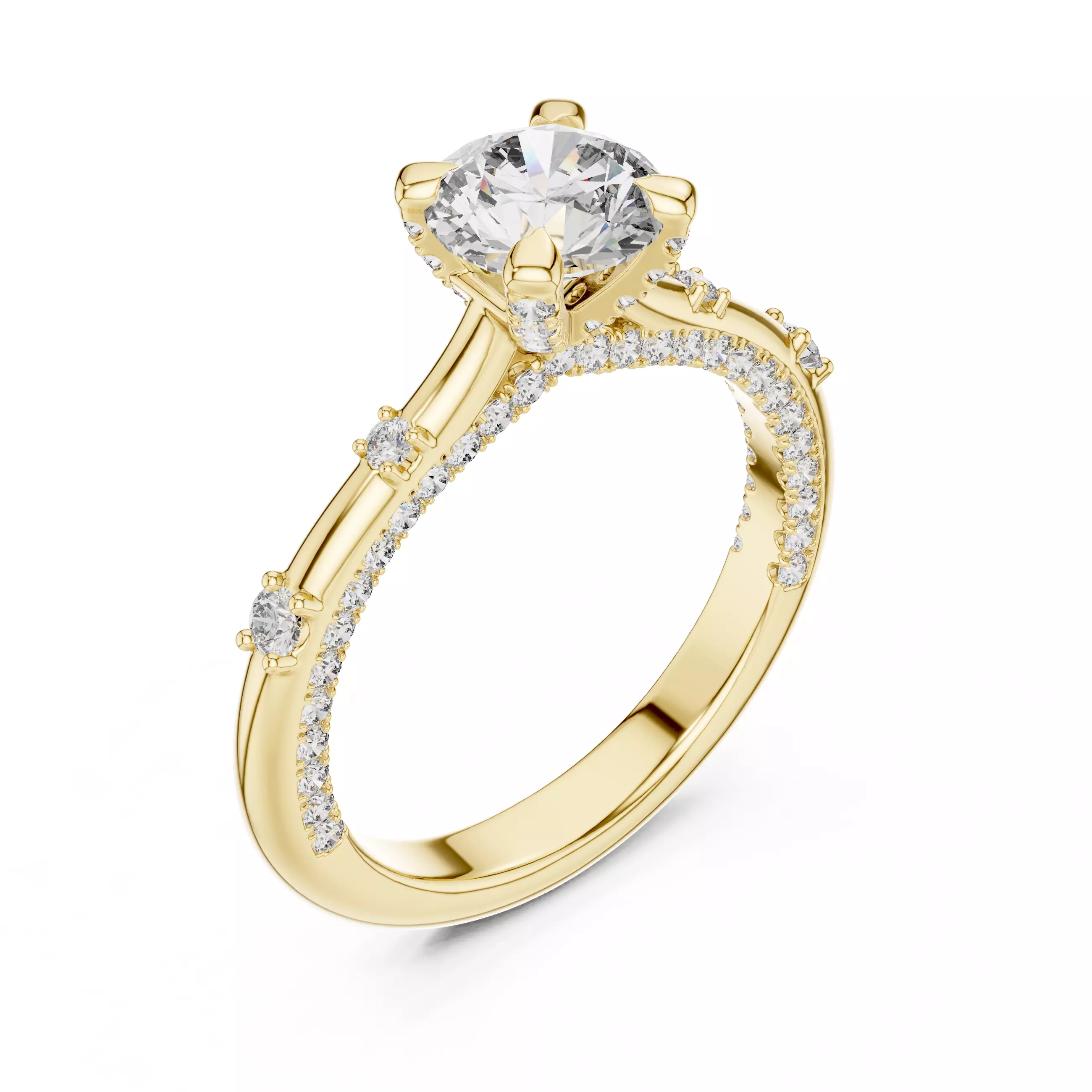 Solitaire Ring 3dm stl renders animation videos details 3D print model_13