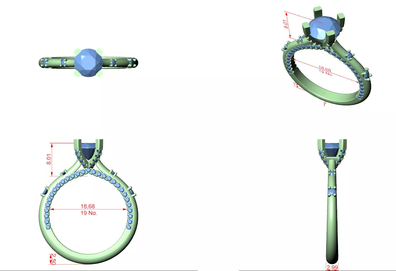 Solitaire Ring 3dm stl renders animation videos details 3D print model_6