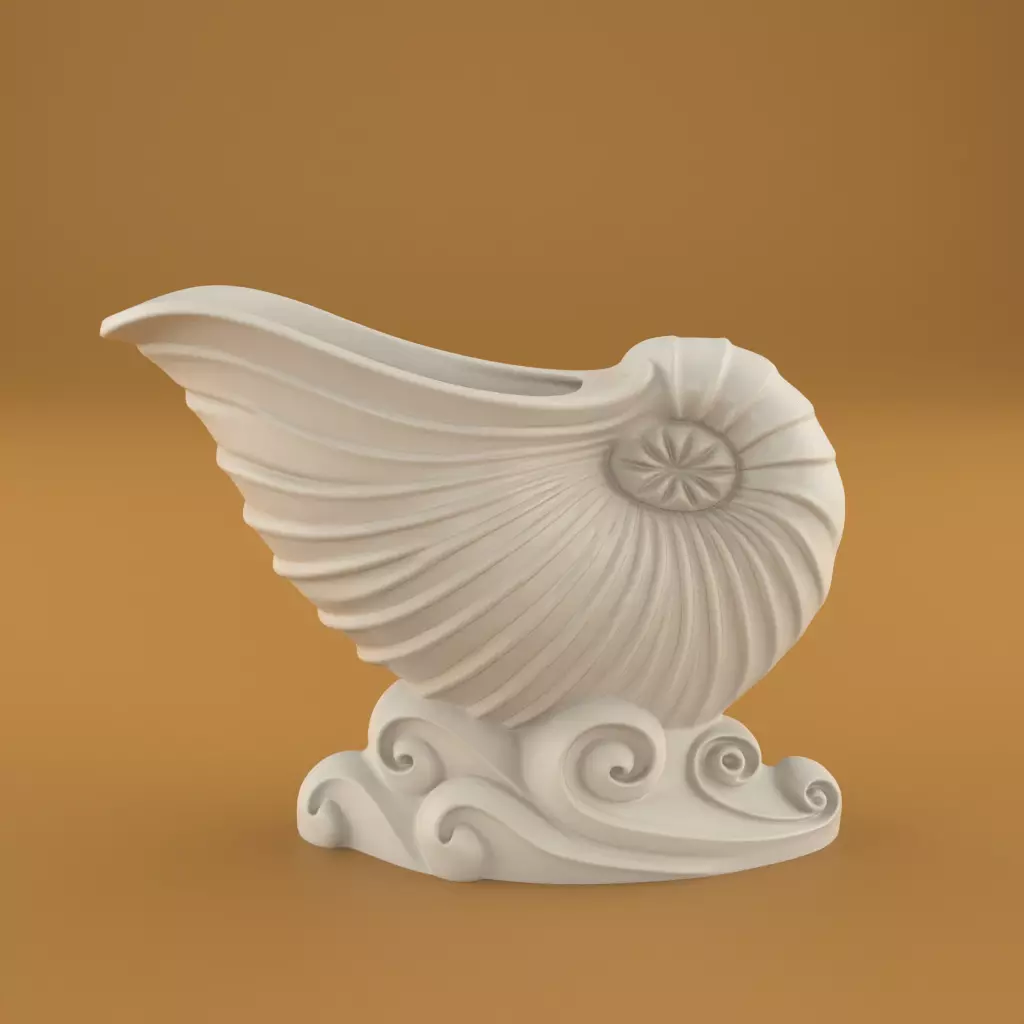 Elegant Shell Urn Planter Candle Candy Holder 3D print model