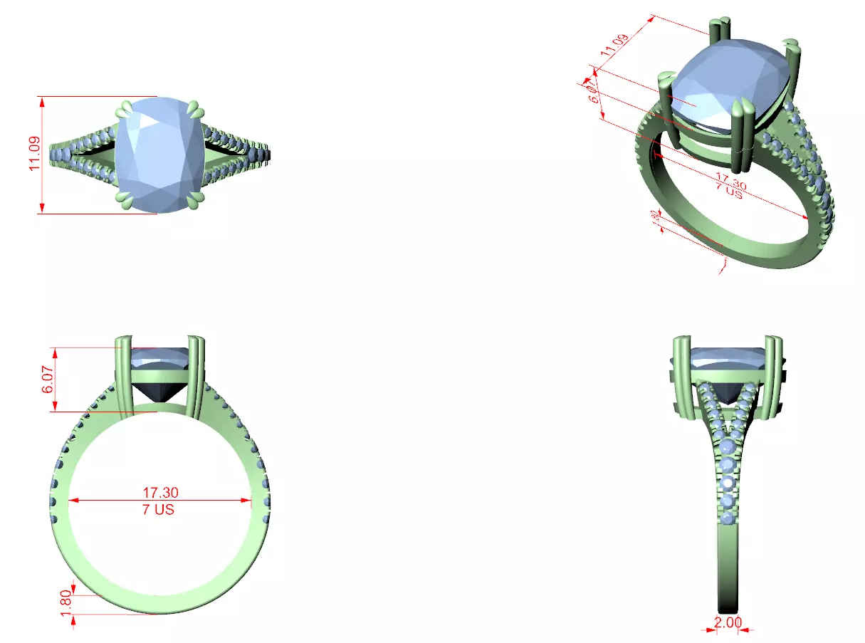 Solitaire Ring 3dm stl renders animation videos details  3D print model_6