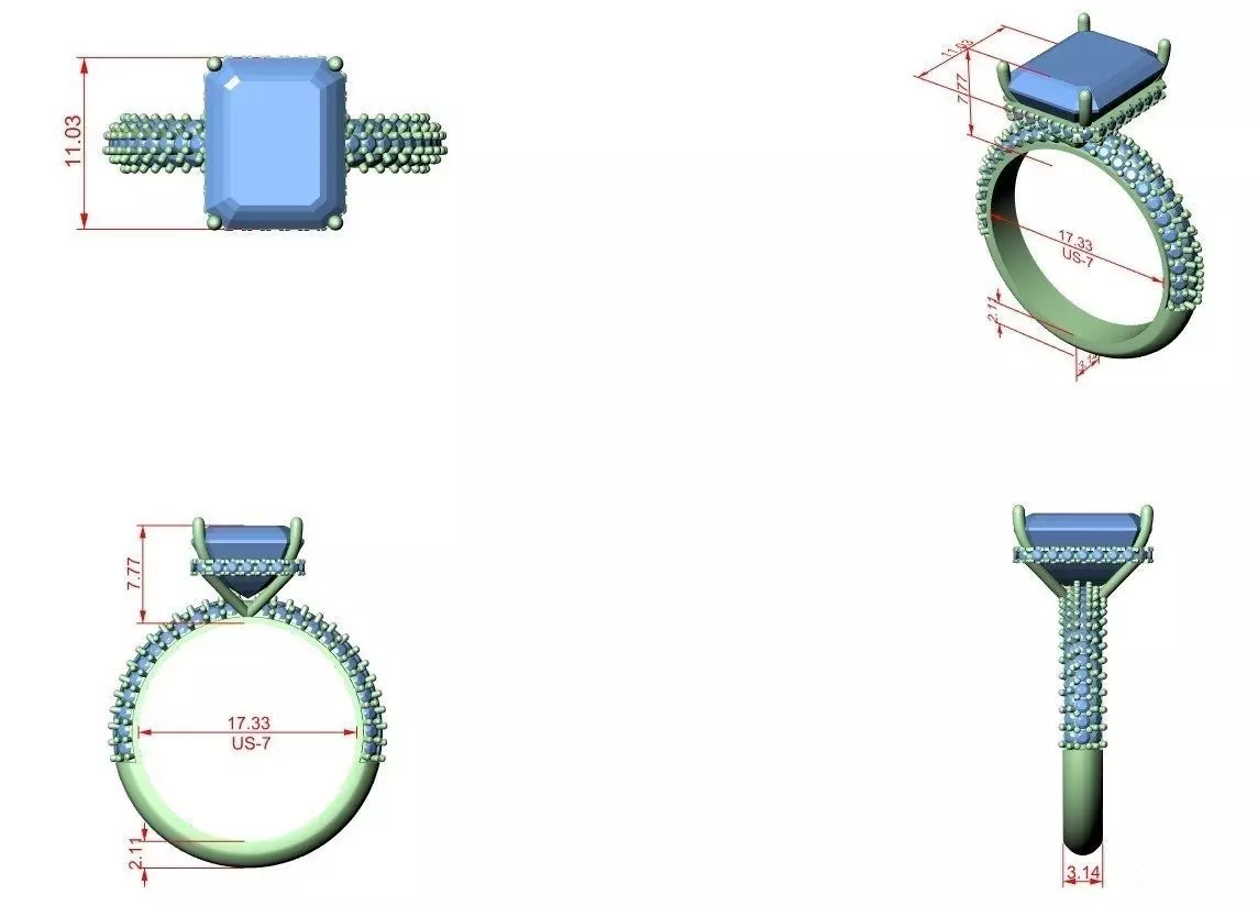 Solitaire Ring 3dm stl renders animation videos details 3D print model_6