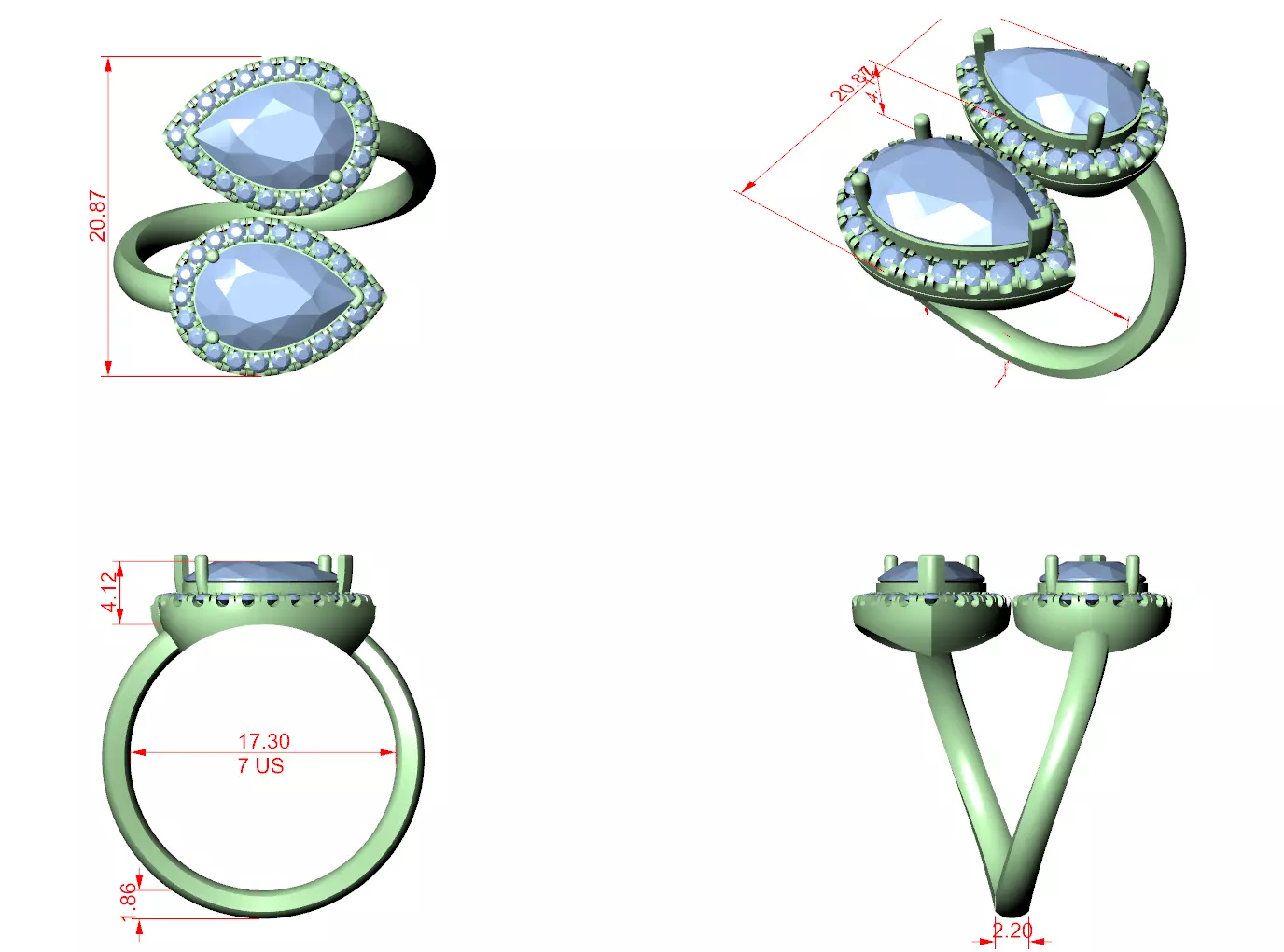 Solitaire Ring 3dm stl renders animation videos details  3D print model_6
