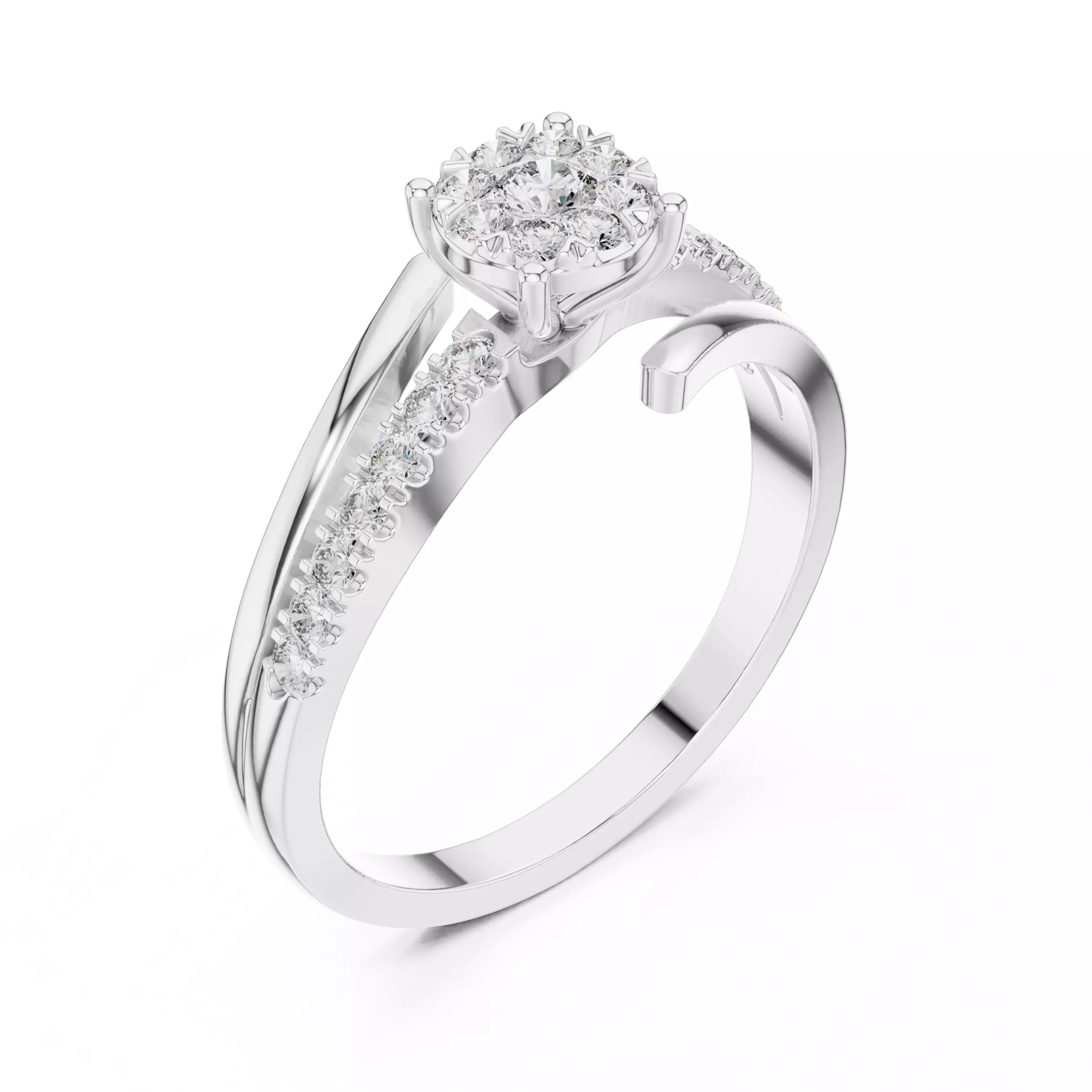 Solitaire Ring 3dm stl renders animation videos details 3D print model_11