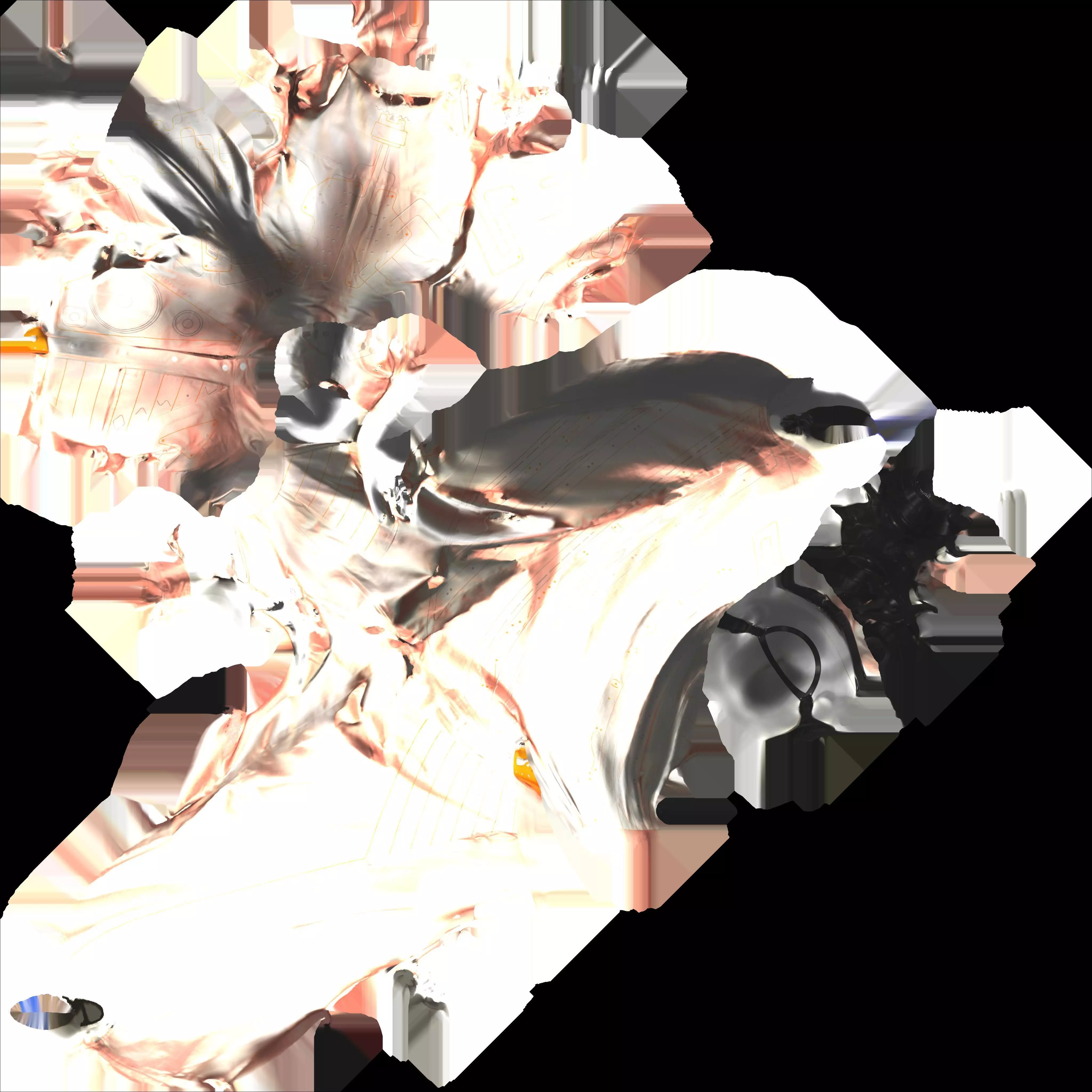 David Bowie hazard suit and mask costume 3D model_6