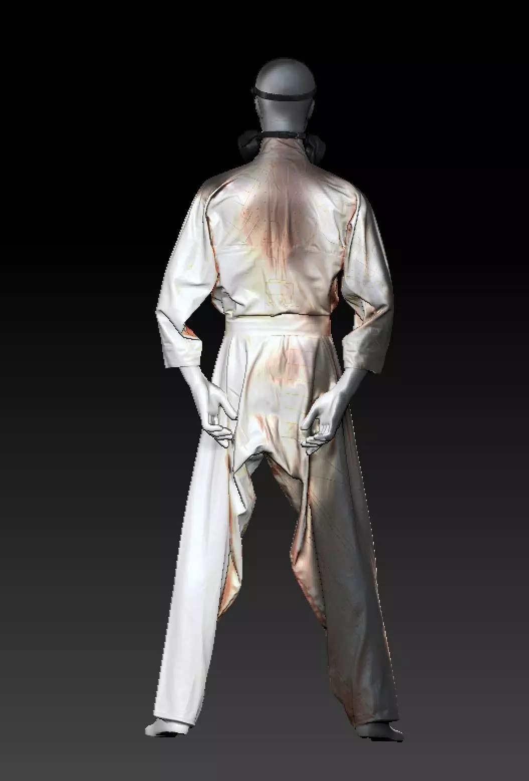 David Bowie hazard suit and mask costume 3D model_1