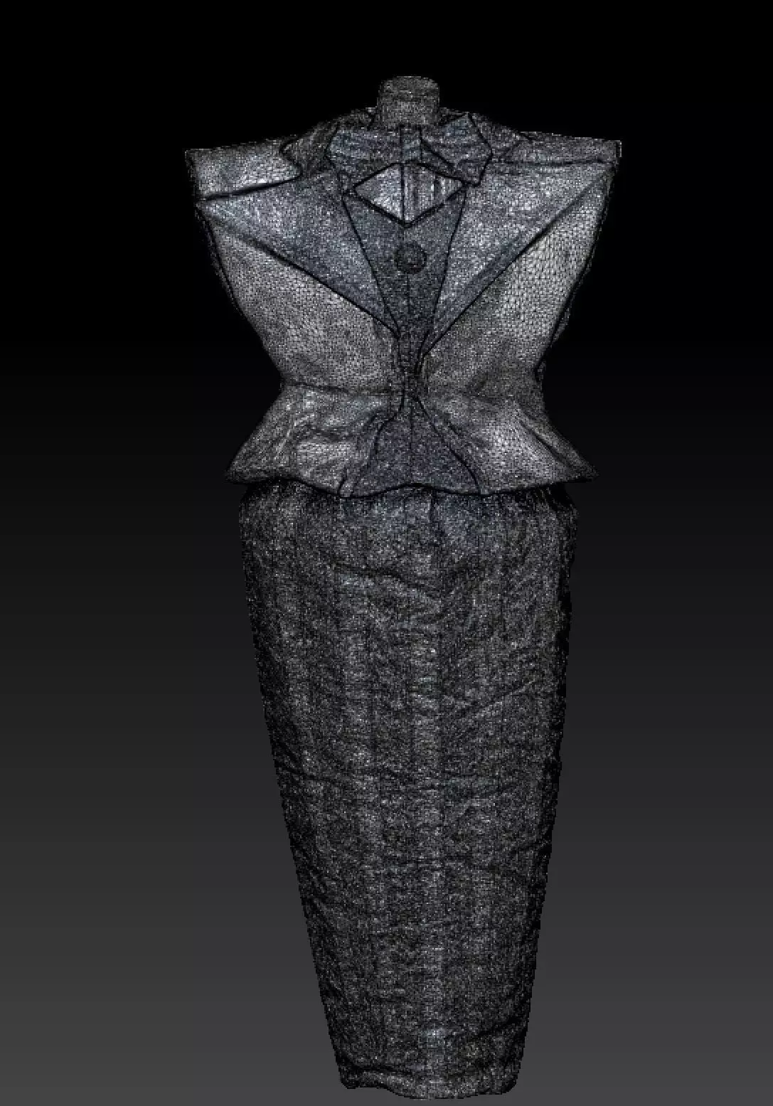 David Bowie skirt costume 3D model_4