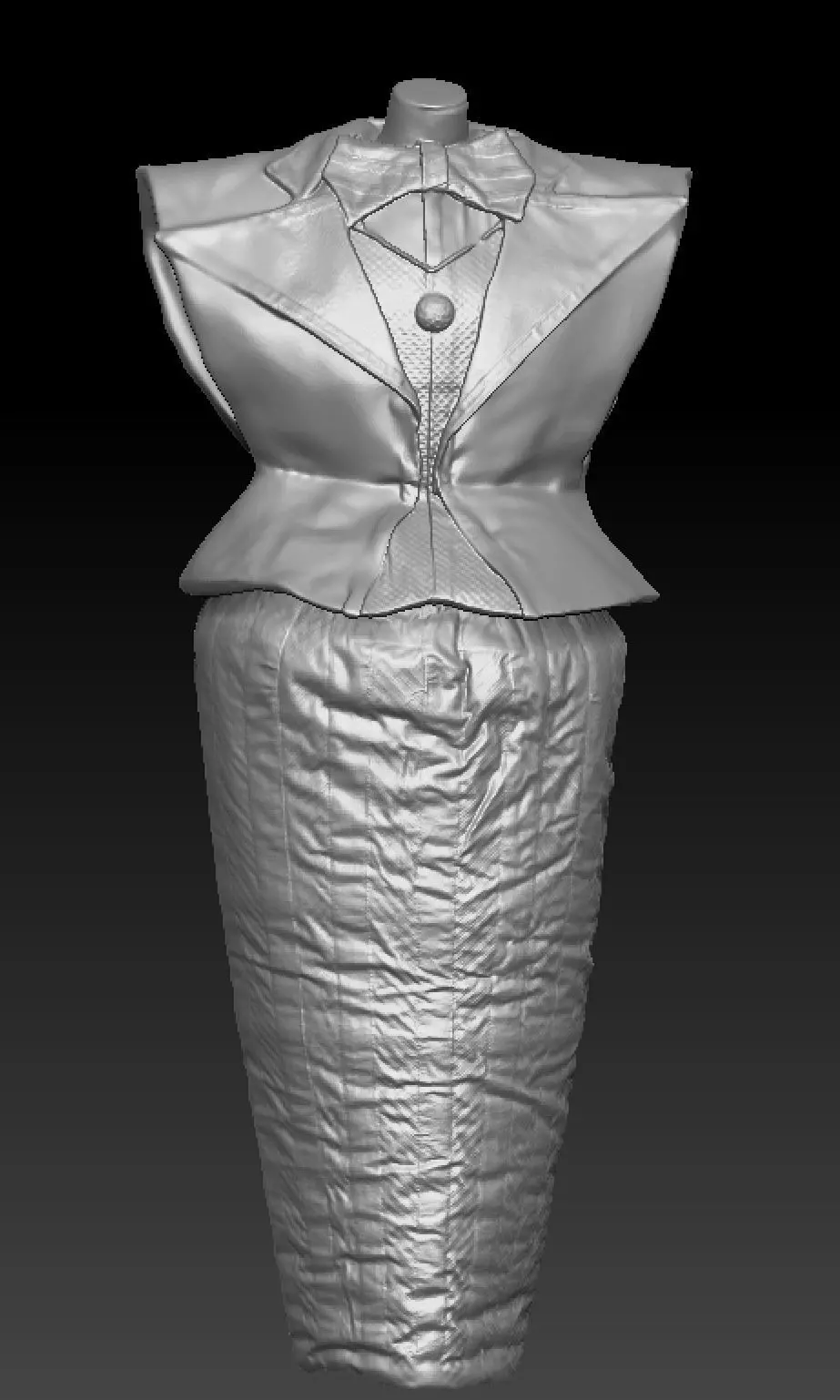 David Bowie skirt costume 3D model_2