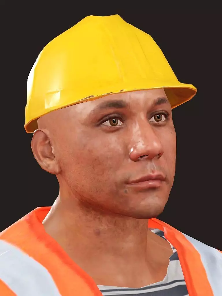 Realistic Rigged Construction Workers Man Character 3D Model 3D model_0
