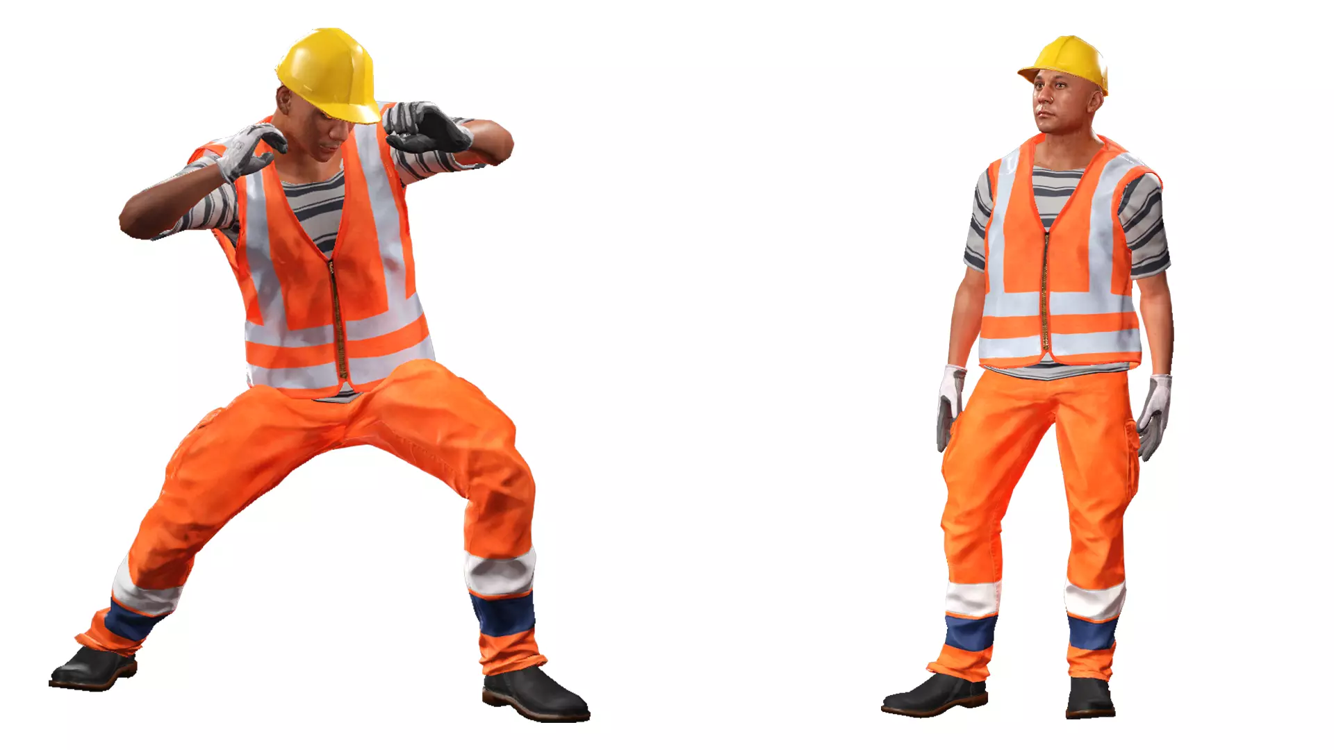Realistic Rigged Construction Workers Man Character 3D Model 3D model_10