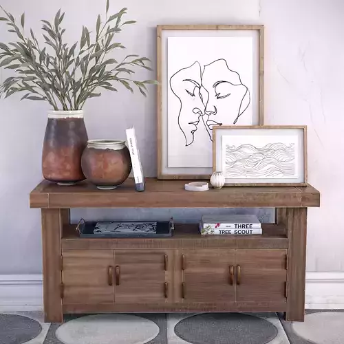 Reed Media Console 50 inch Crate and Barrel Living Room Table C