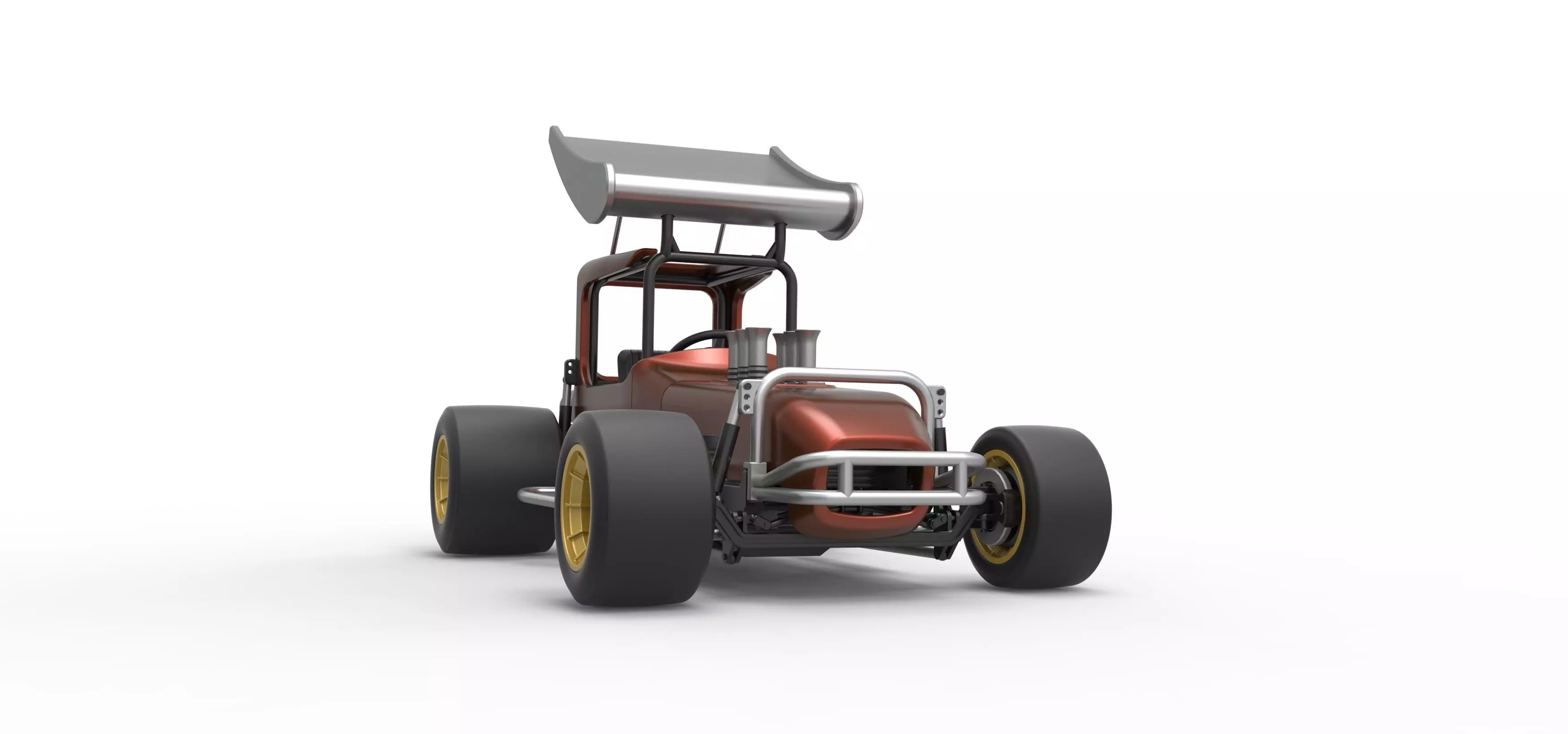 Vintage Winged Supermodified stock car Scale 1 to 25 3D print model_27