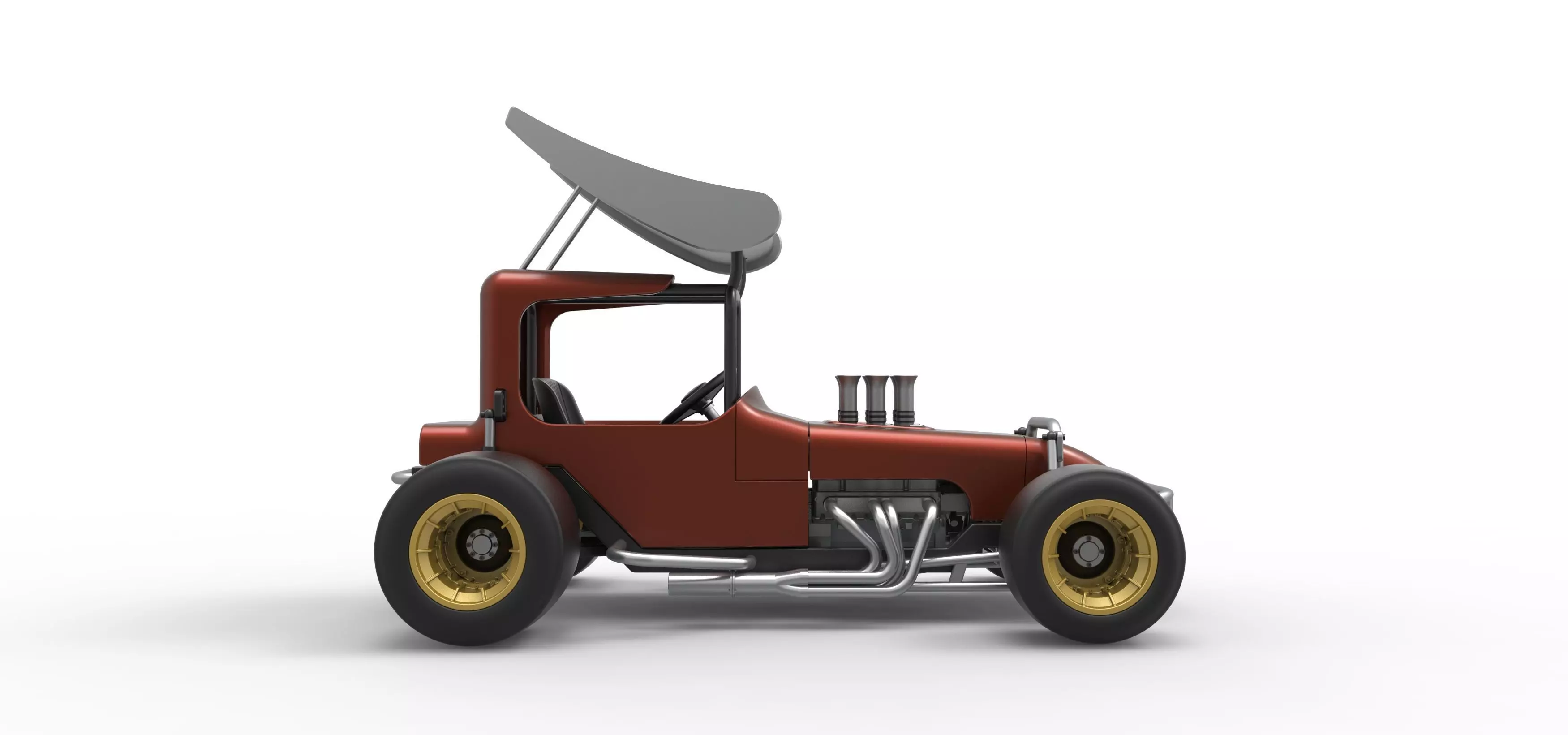 Vintage Winged Supermodified stock car Scale 1 to 25 3D print model_22