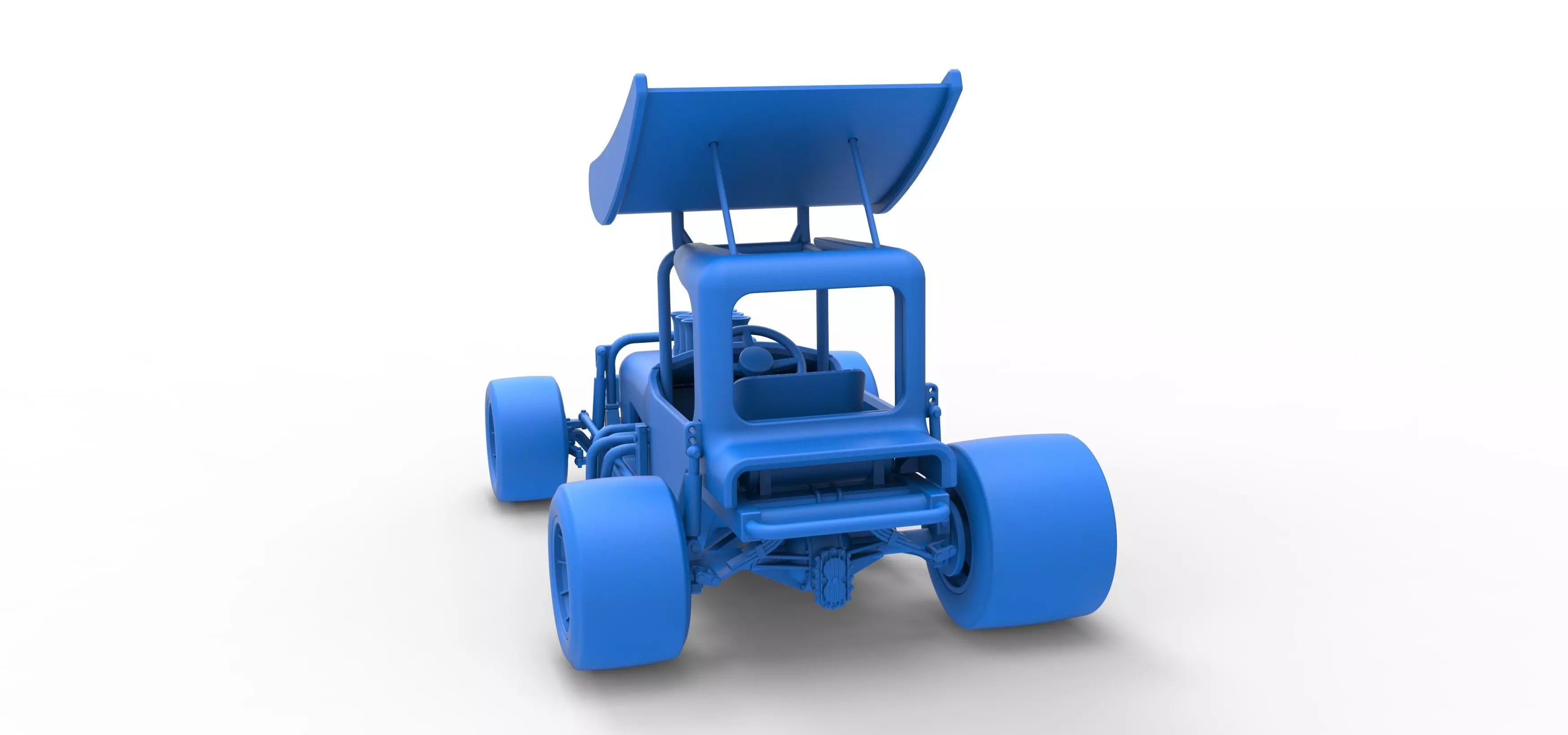 Vintage Winged Supermodified stock car Scale 1 to 25 3D print model_41