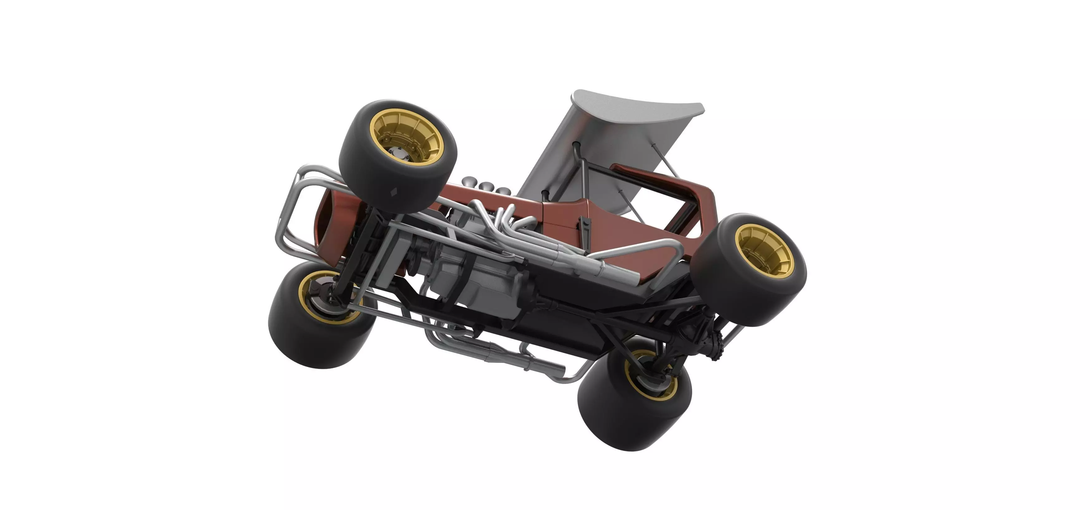 Vintage Winged Supermodified stock car Scale 1 to 25 3D print model_3