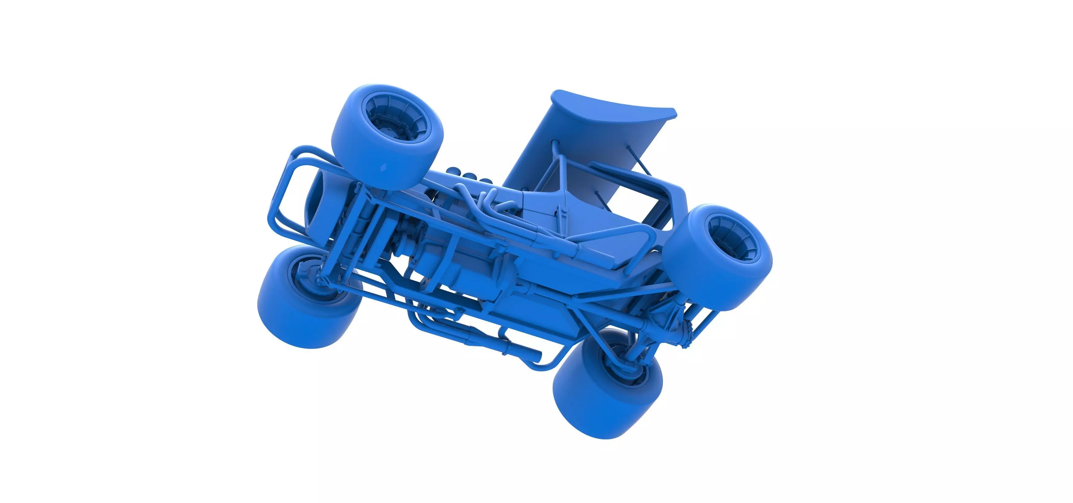 Vintage Winged Supermodified stock car Scale 1 to 25 3D print model_30