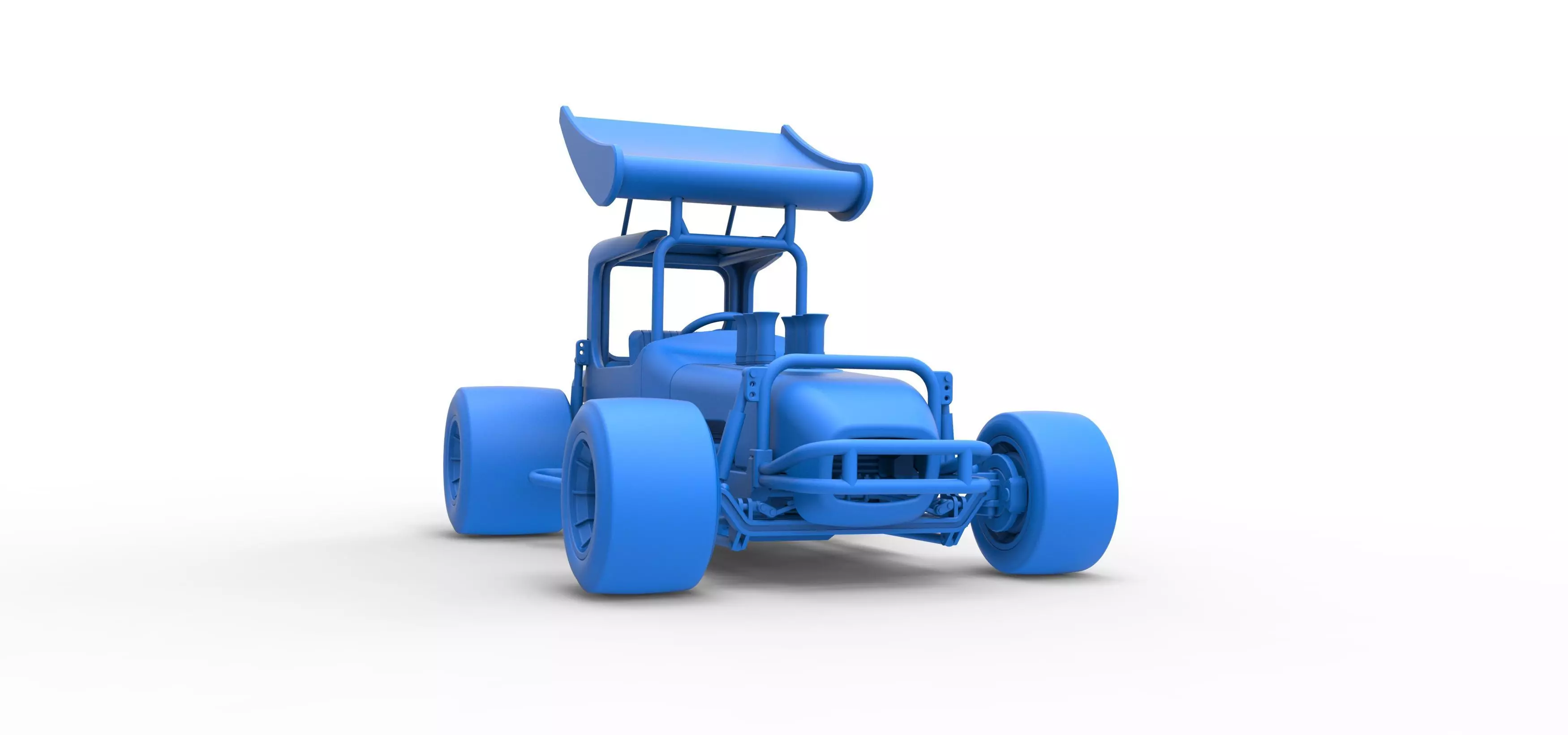 Vintage Winged Supermodified stock car Scale 1 to 25 3D print model_54