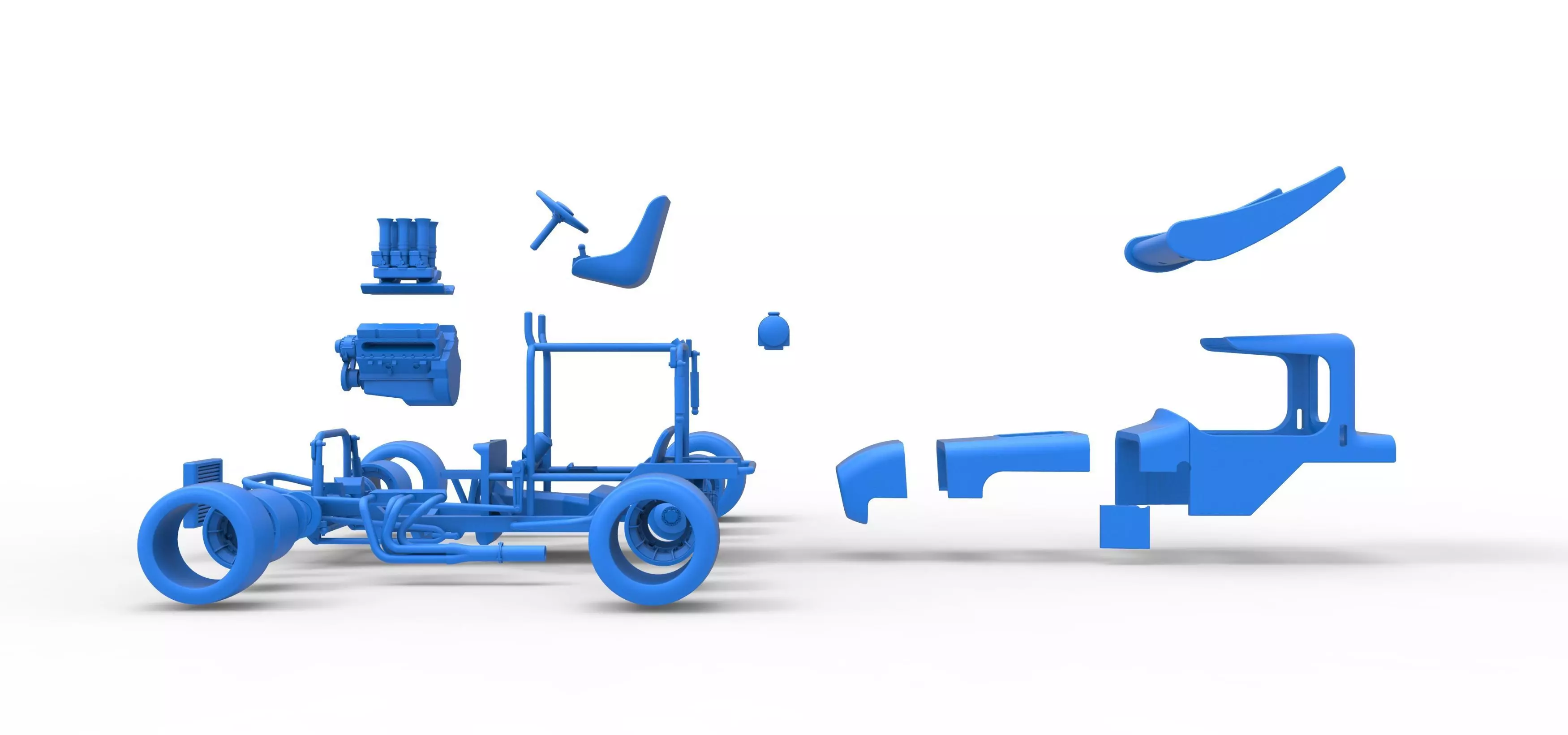 Vintage Winged Supermodified stock car Scale 1 to 25 3D print model_59