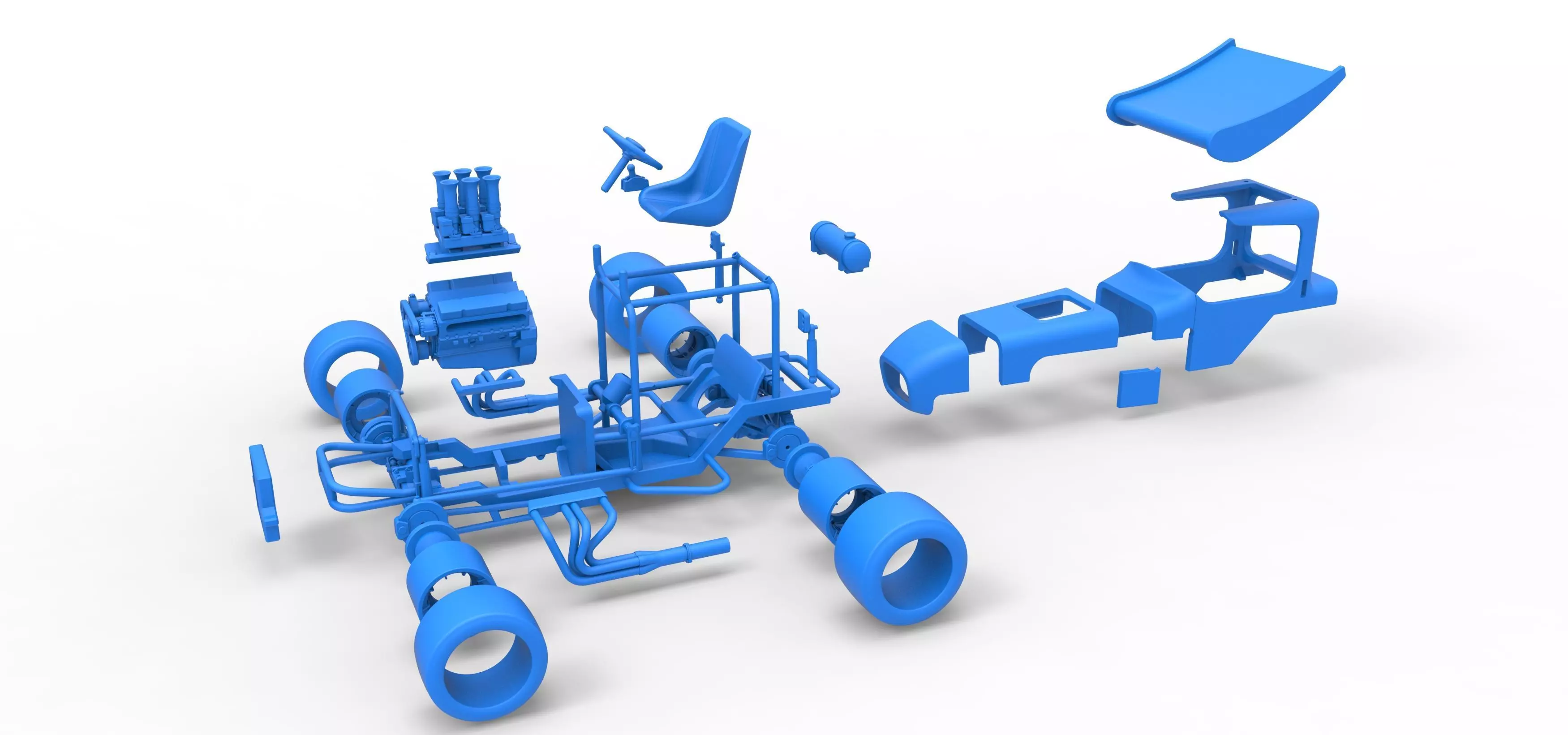 Vintage Winged Supermodified stock car Scale 1 to 25 3D print model_55