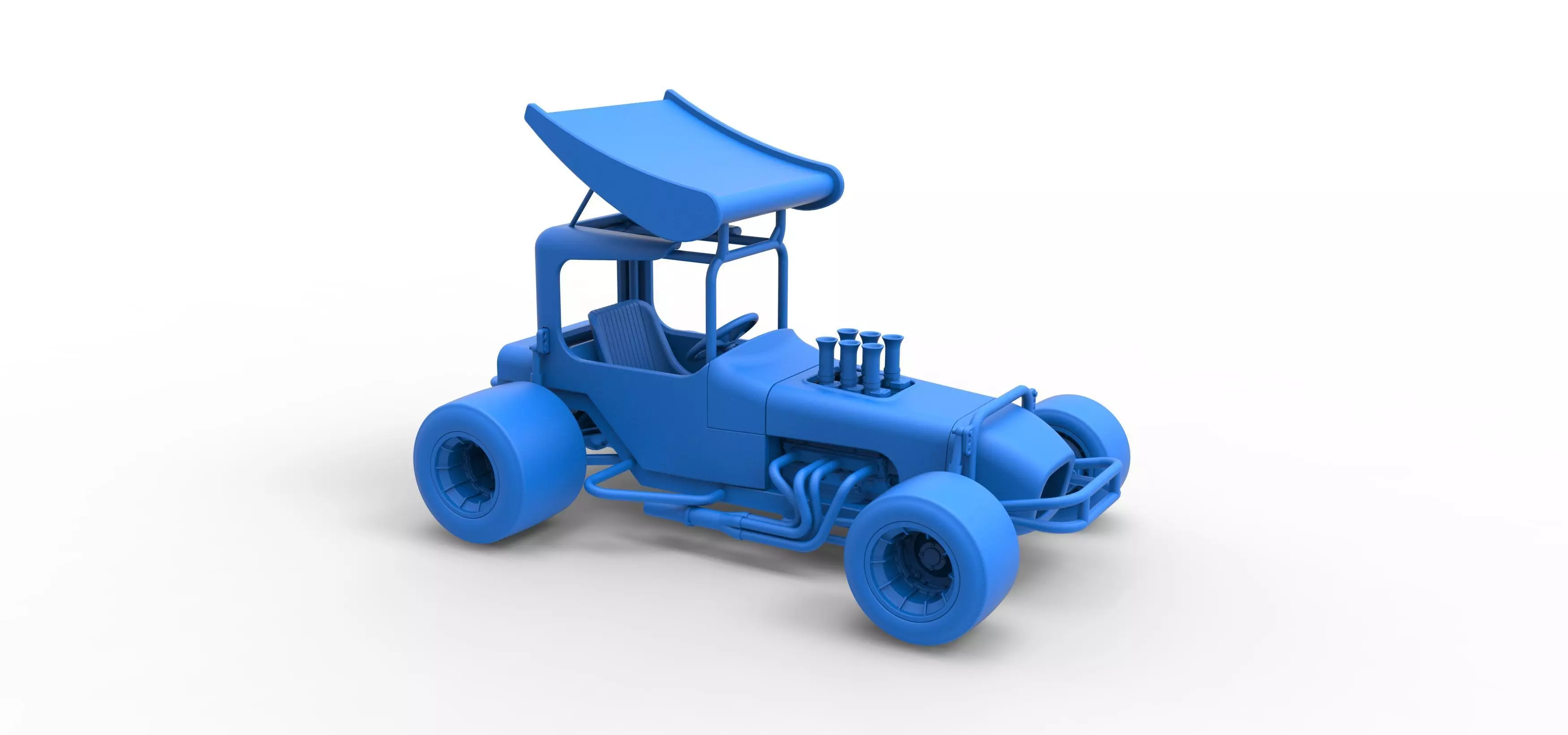 Vintage Winged Supermodified stock car Scale 1 to 25 3D print model_51