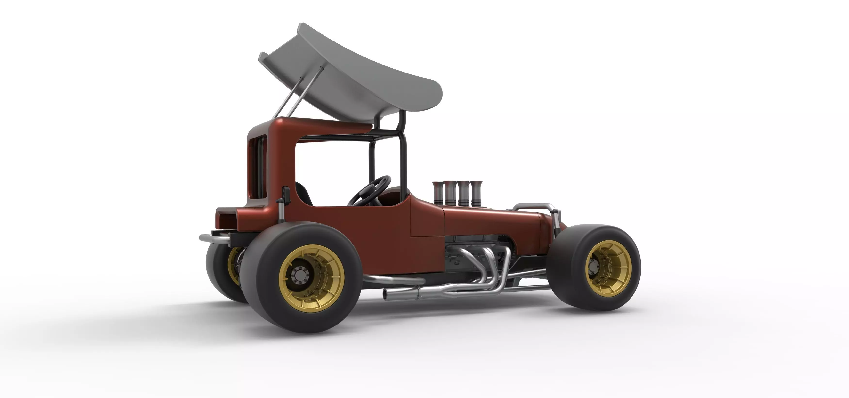 Vintage Winged Supermodified stock car Scale 1 to 25 3D print model_21