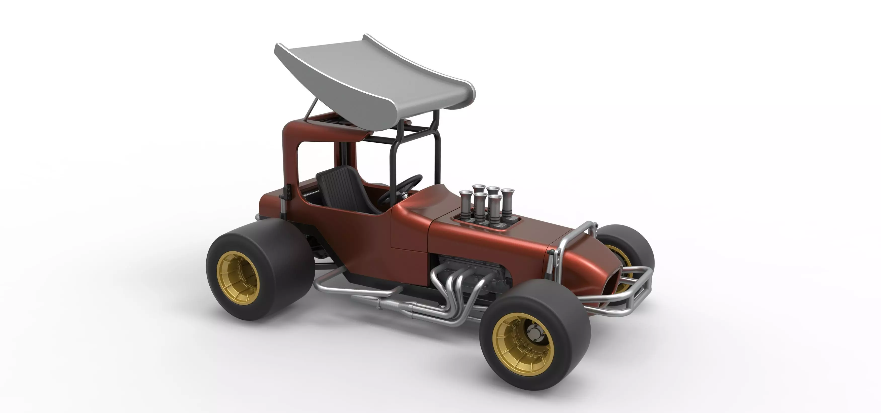 Vintage Winged Supermodified stock car Scale 1 to 25 3D print model_24