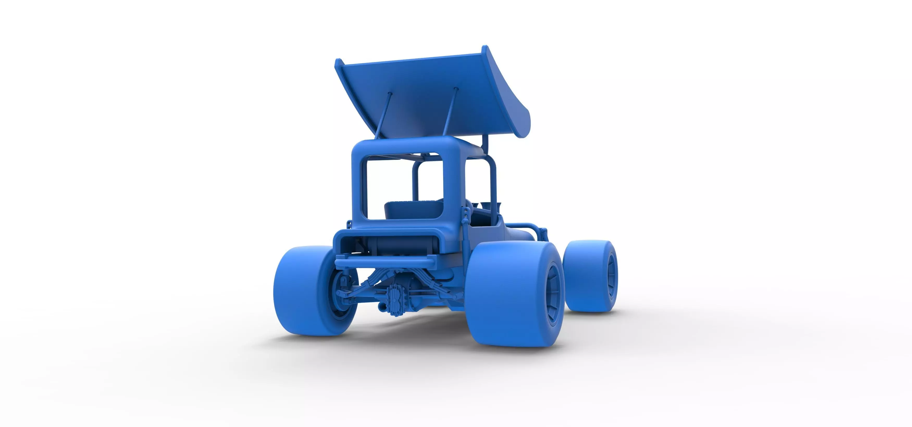 Vintage Winged Supermodified stock car Scale 1 to 25 3D print model_46