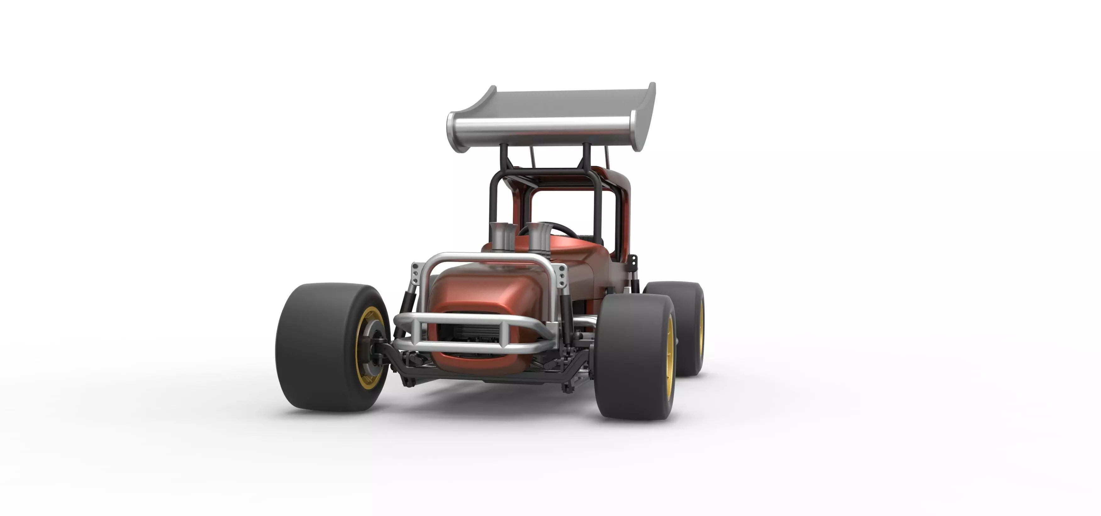 Vintage Winged Supermodified stock car Scale 1 to 25 3D print model_6