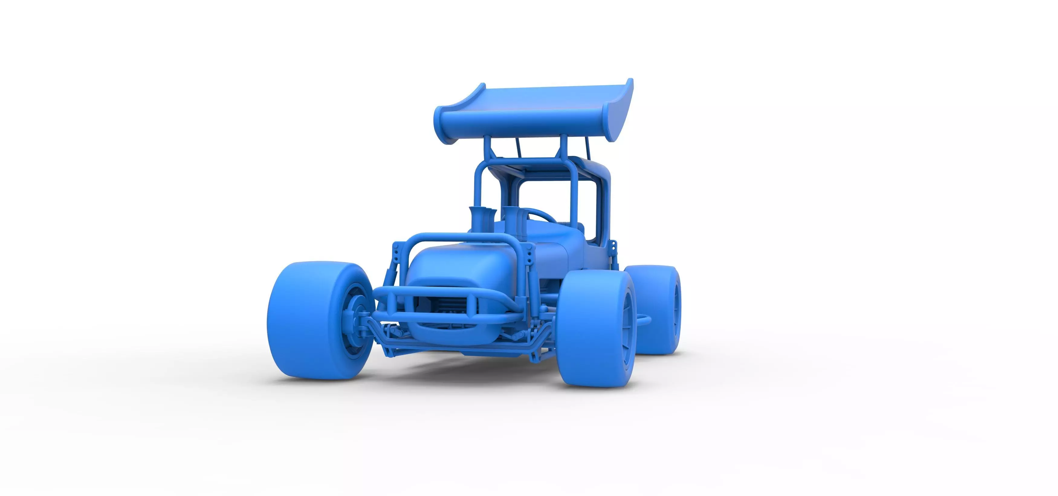 Vintage Winged Supermodified stock car Scale 1 to 25 3D print model_33