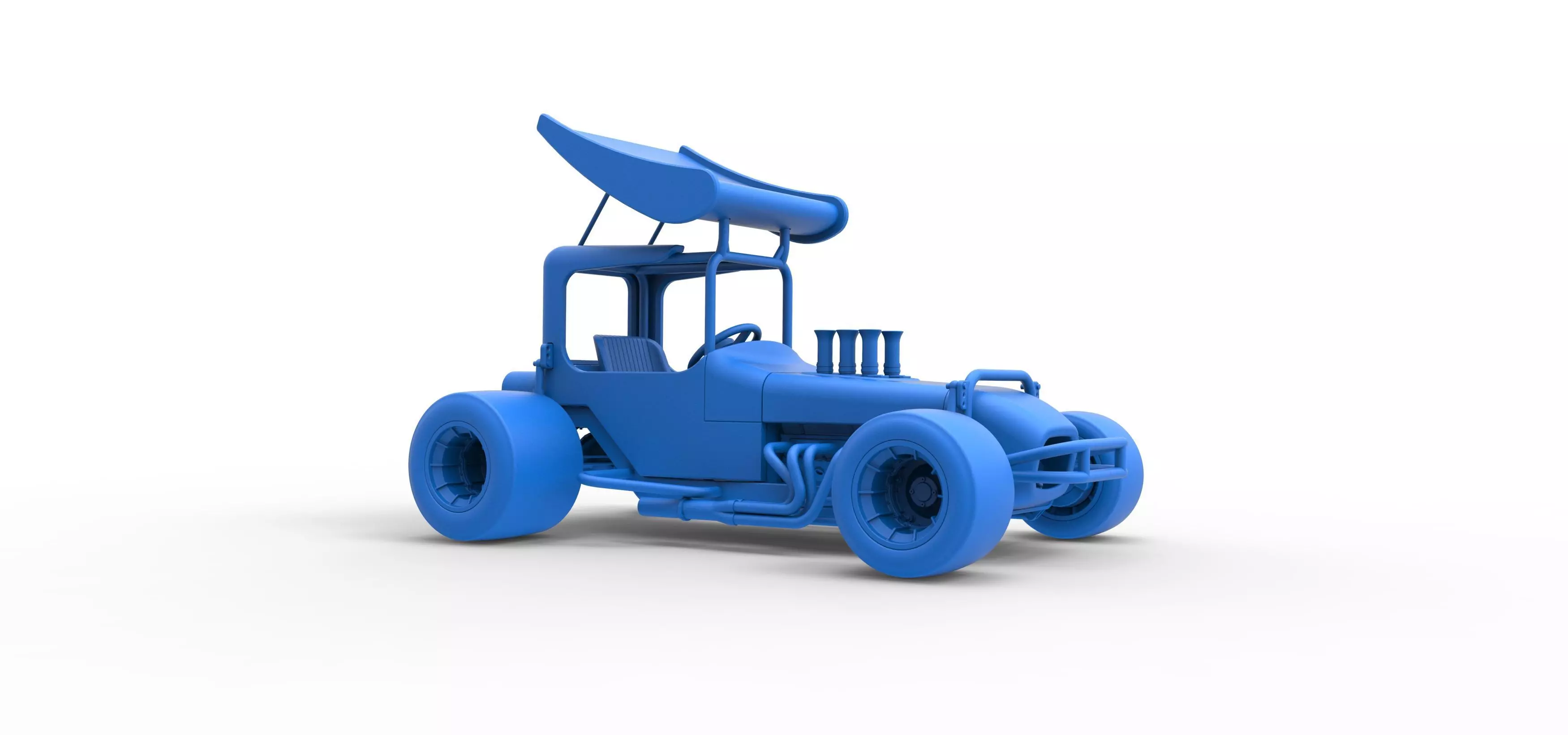 Vintage Winged Supermodified stock car Scale 1 to 25 3D print model_52