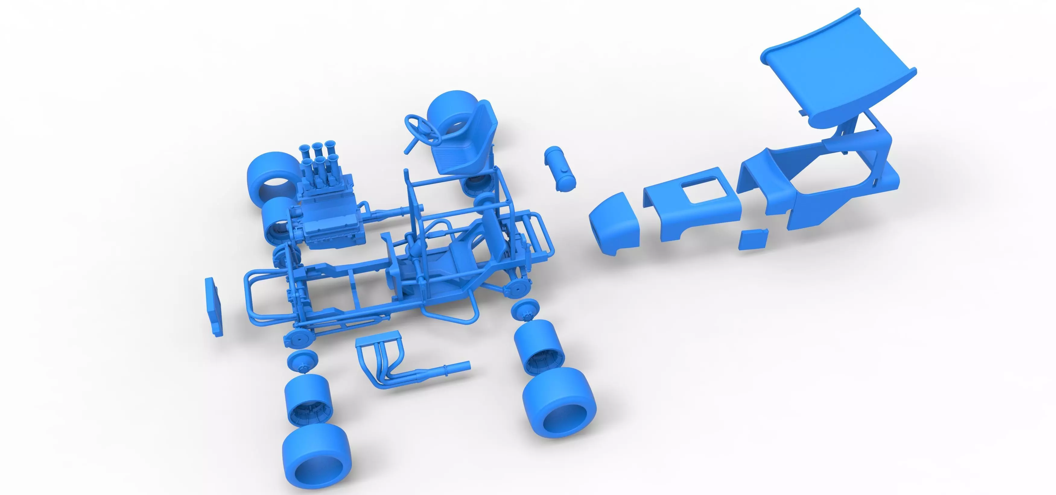 Vintage Winged Supermodified stock car Scale 1 to 25 3D print model_56