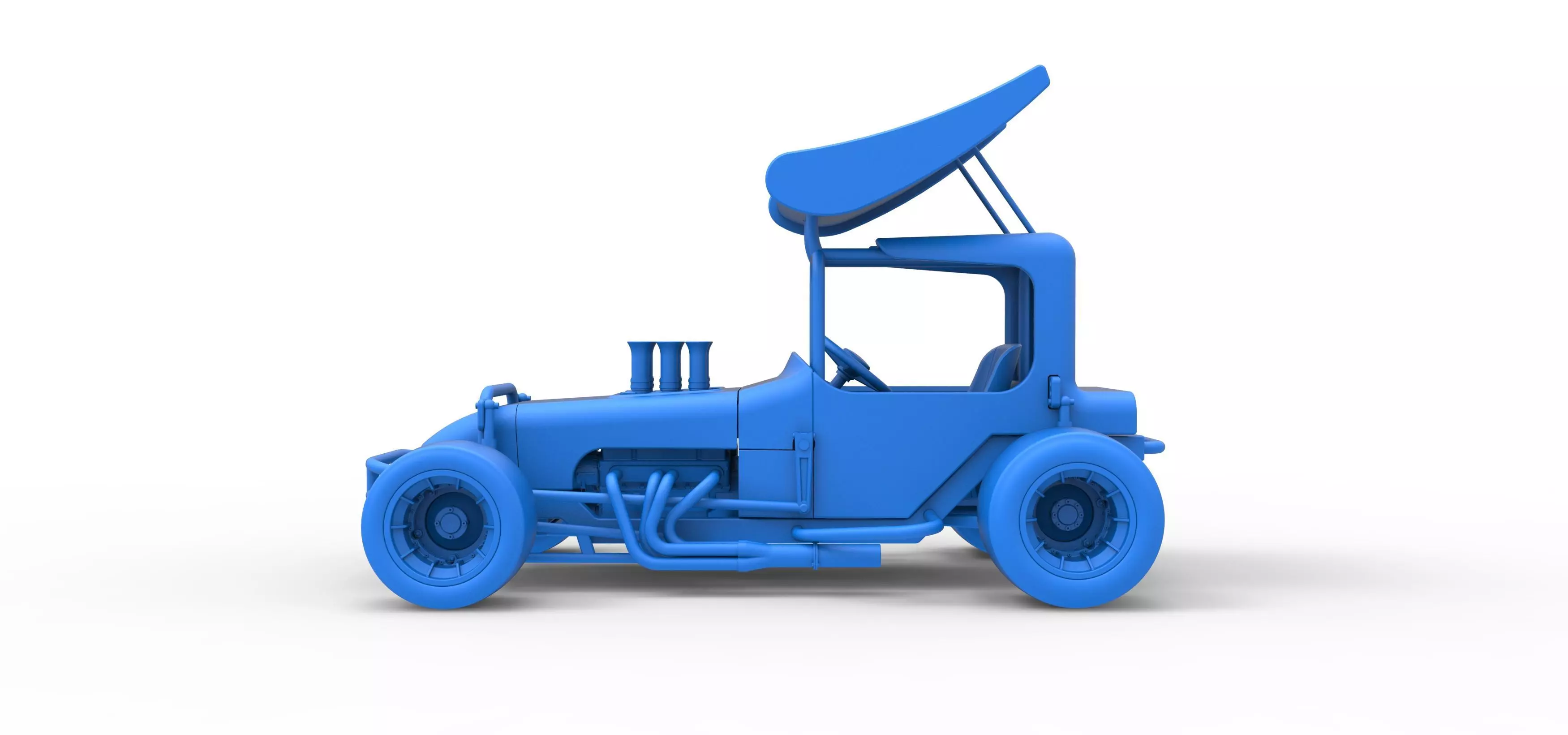 Vintage Winged Supermodified stock car Scale 1 to 25 3D print model_36