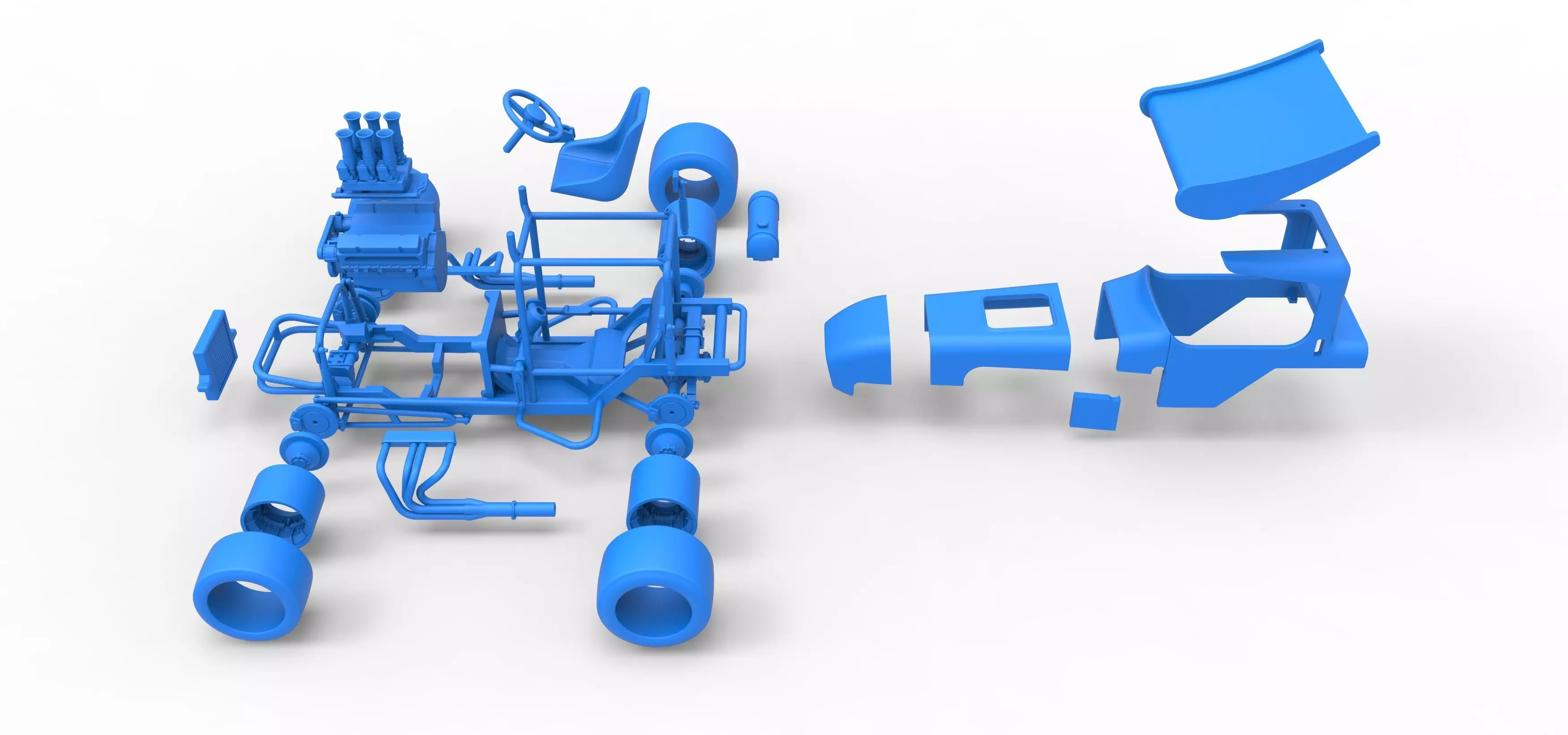 Vintage Winged Supermodified stock car Scale 1 to 25 3D print model_60