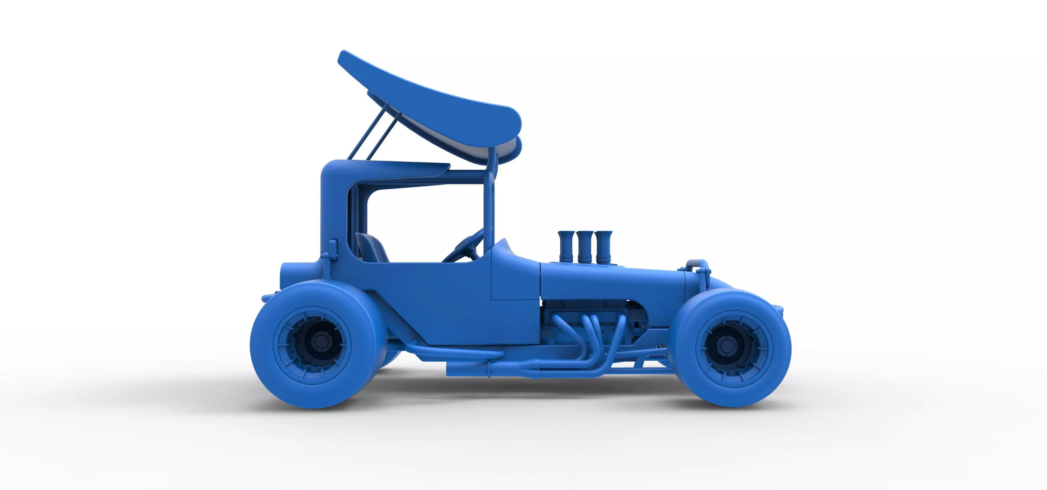 Vintage Winged Supermodified stock car Scale 1 to 25 3D print model_49