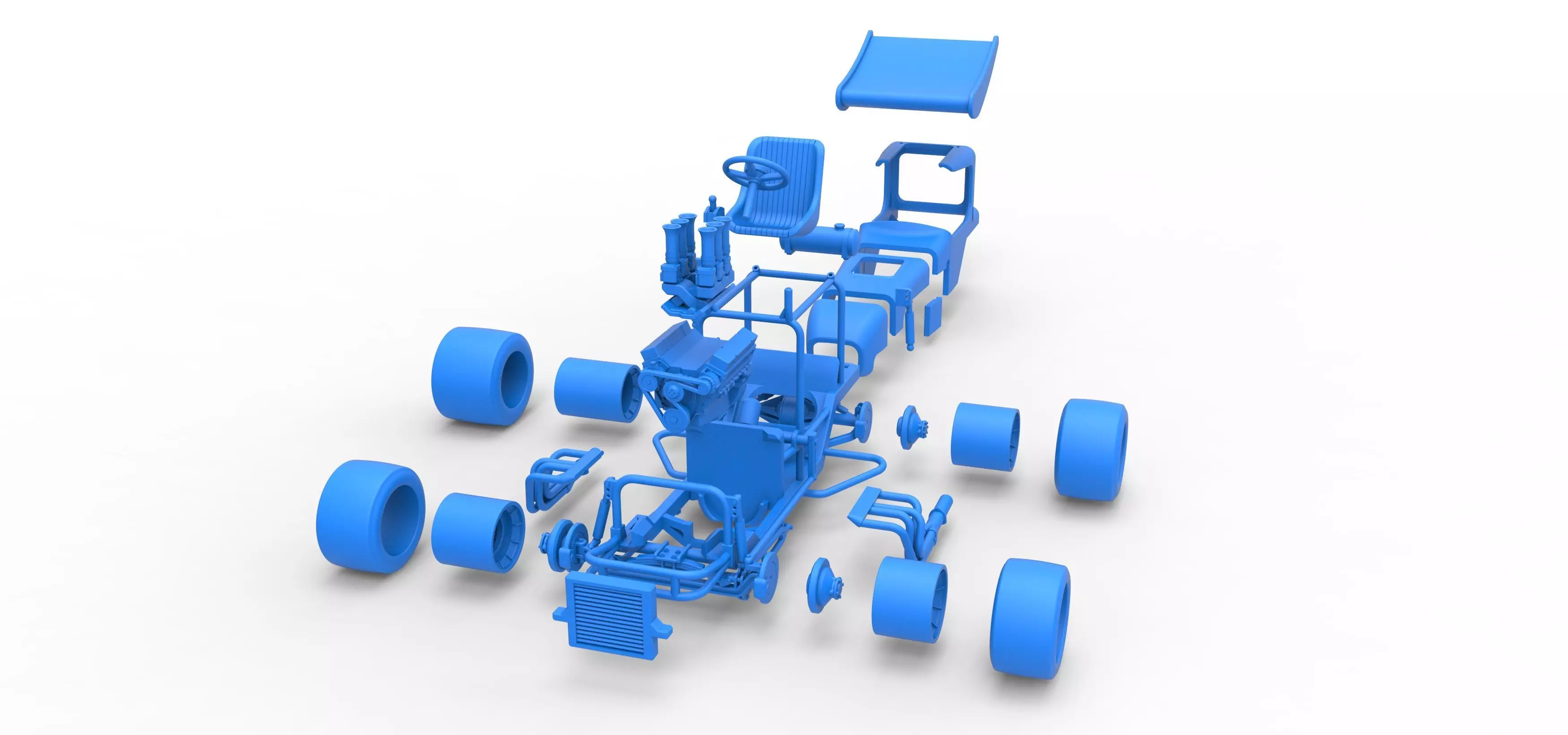 Vintage Winged Supermodified stock car Scale 1 to 25 3D print model_58