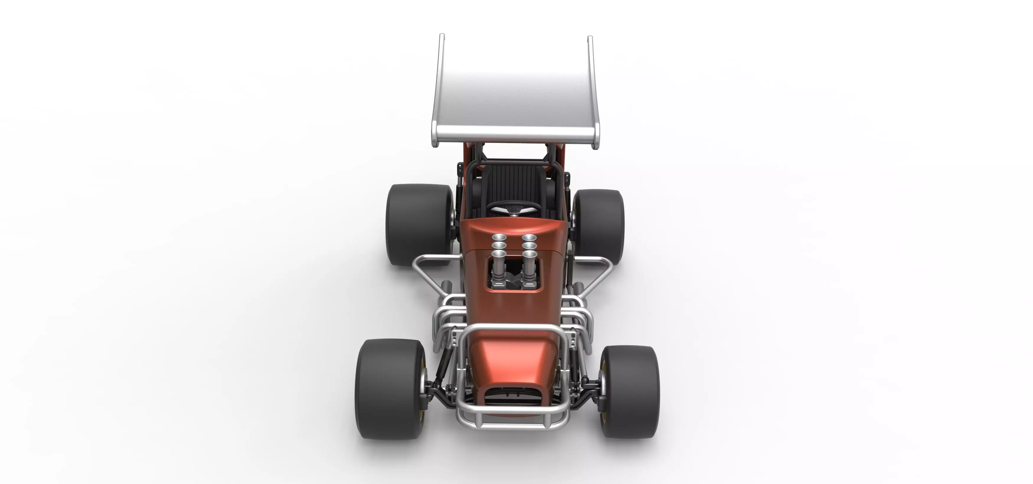 Vintage Winged Supermodified stock car Scale 1 to 25 3D print model_8