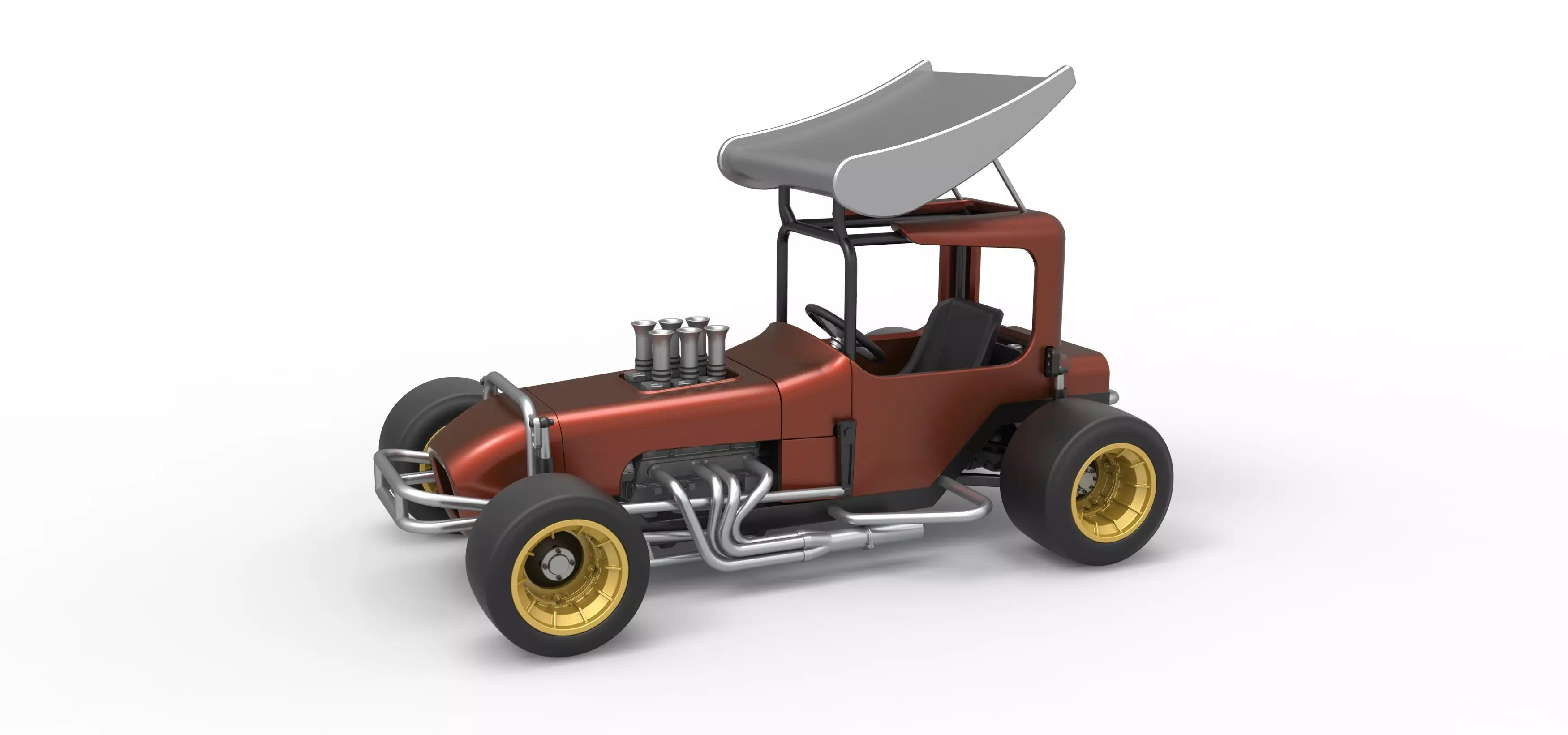 Vintage Winged Supermodified stock car Scale 1 to 25 3D print model_0