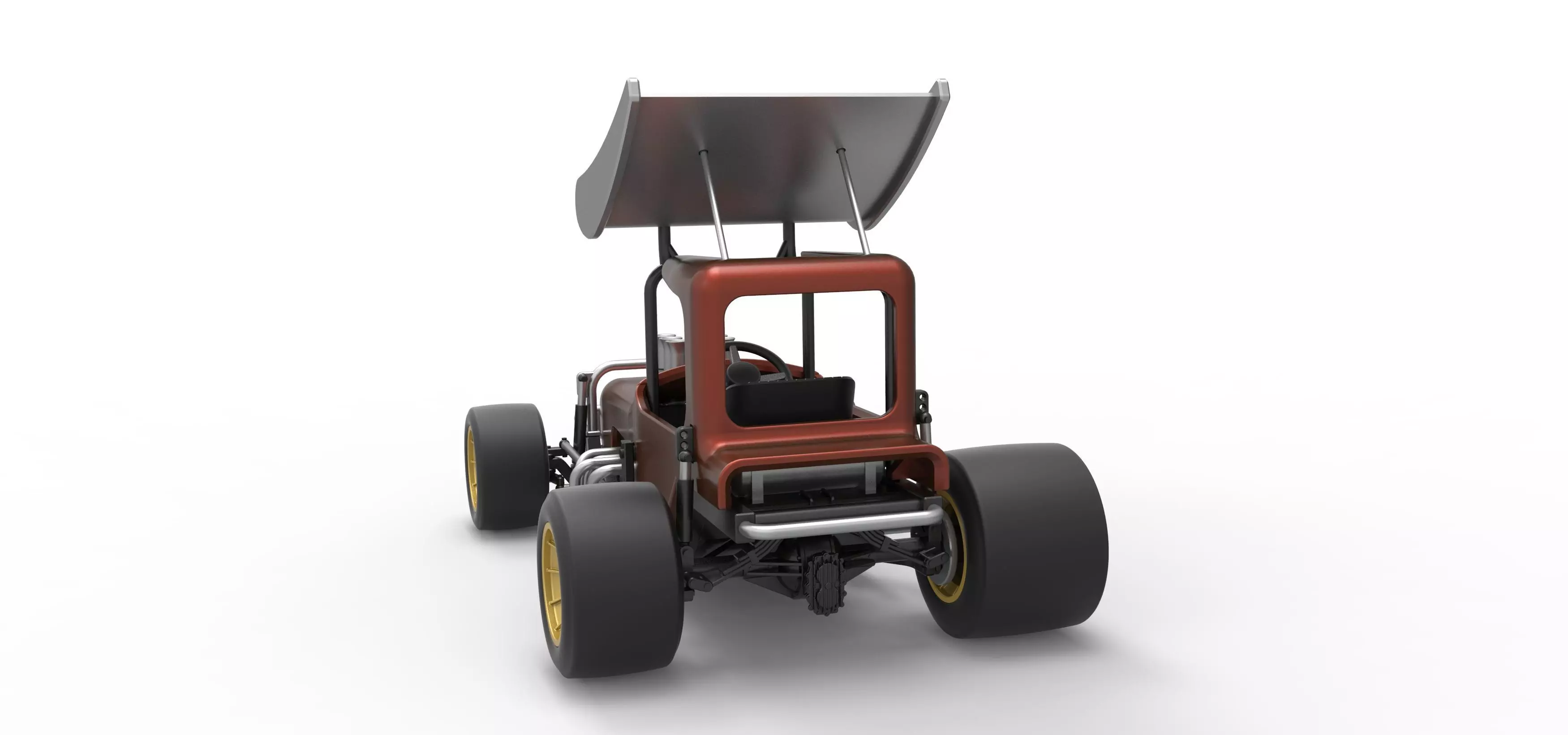 Vintage Winged Supermodified stock car Scale 1 to 25 3D print model_14