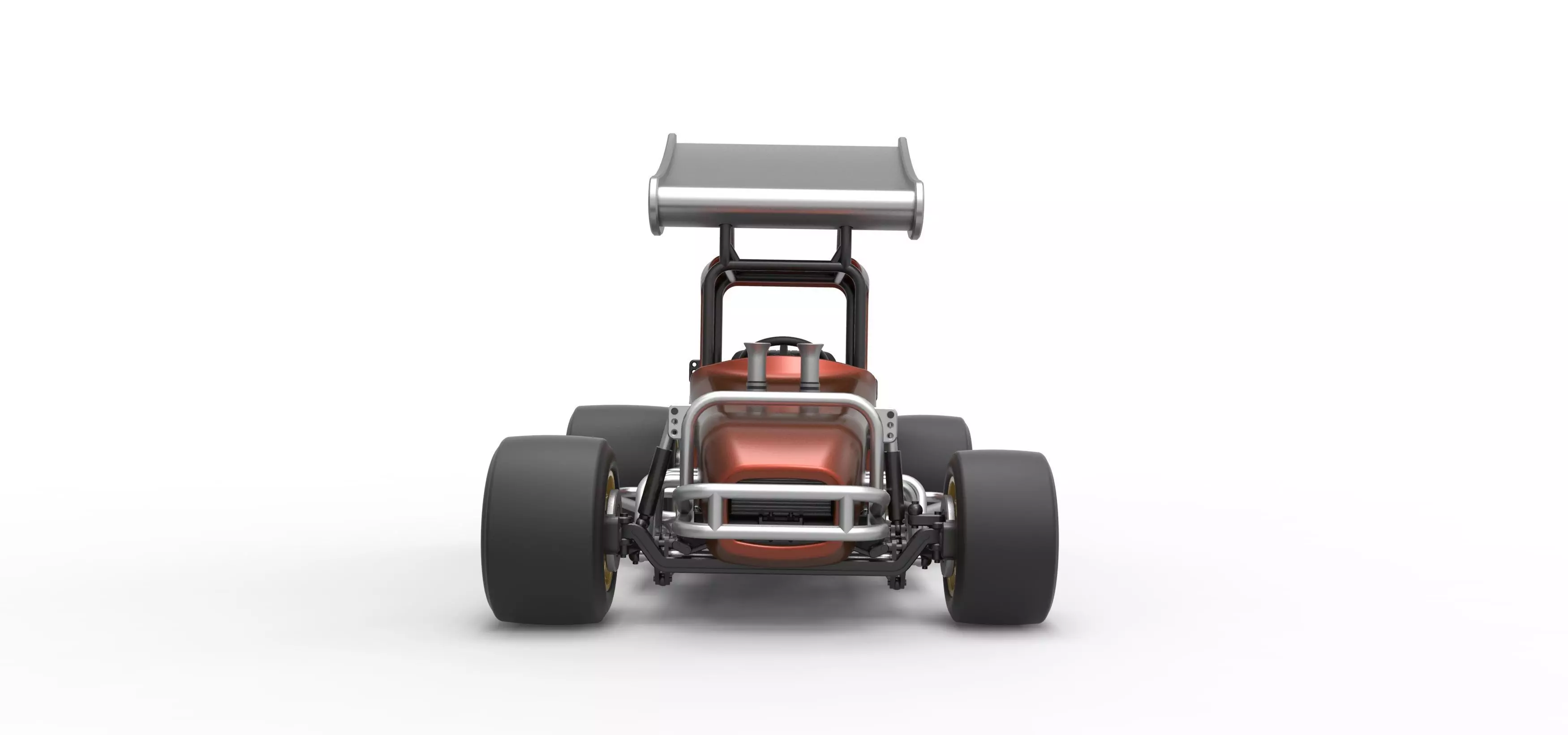 Vintage Winged Supermodified stock car Scale 1 to 25 3D print model_7