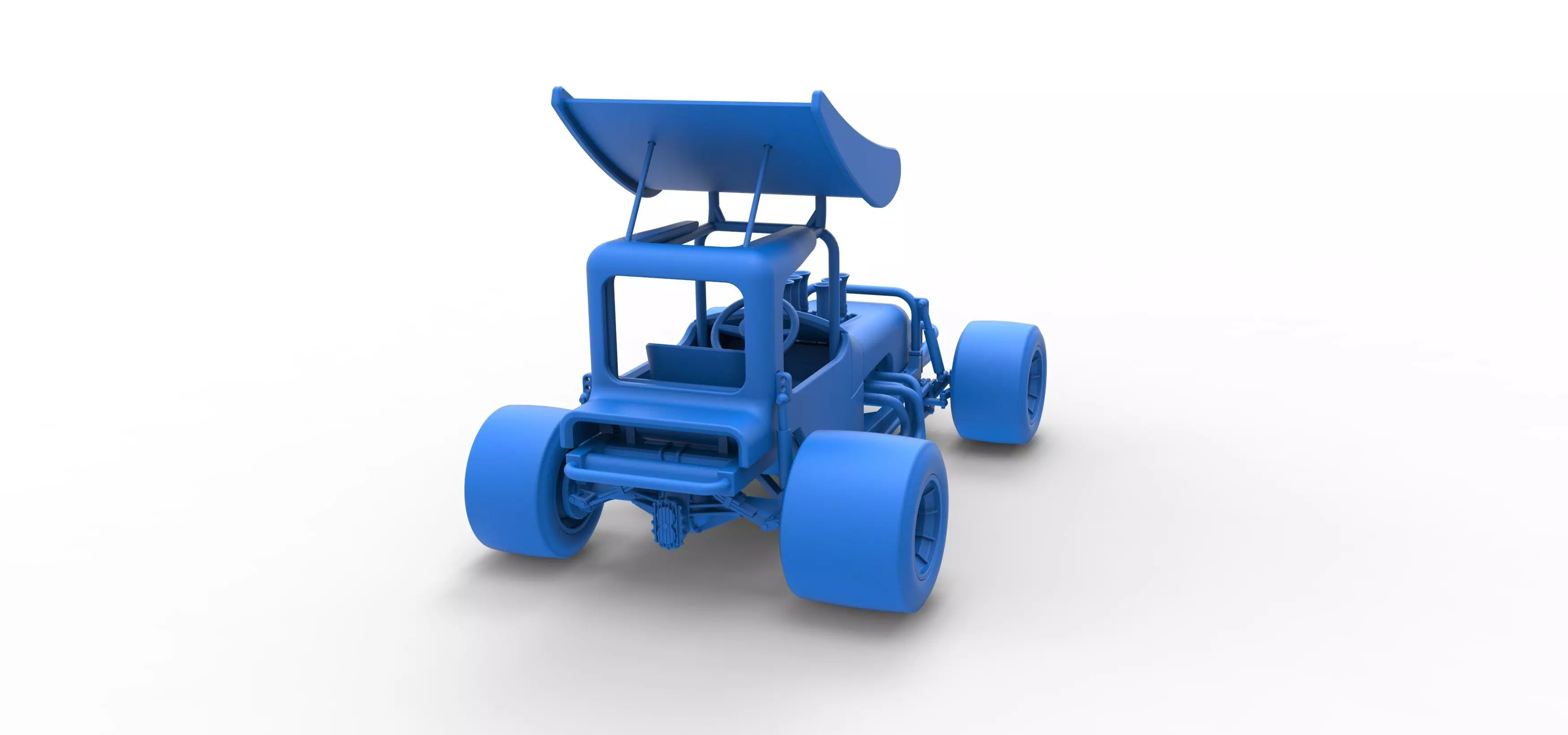 Vintage Winged Supermodified stock car Scale 1 to 25 3D print model_45