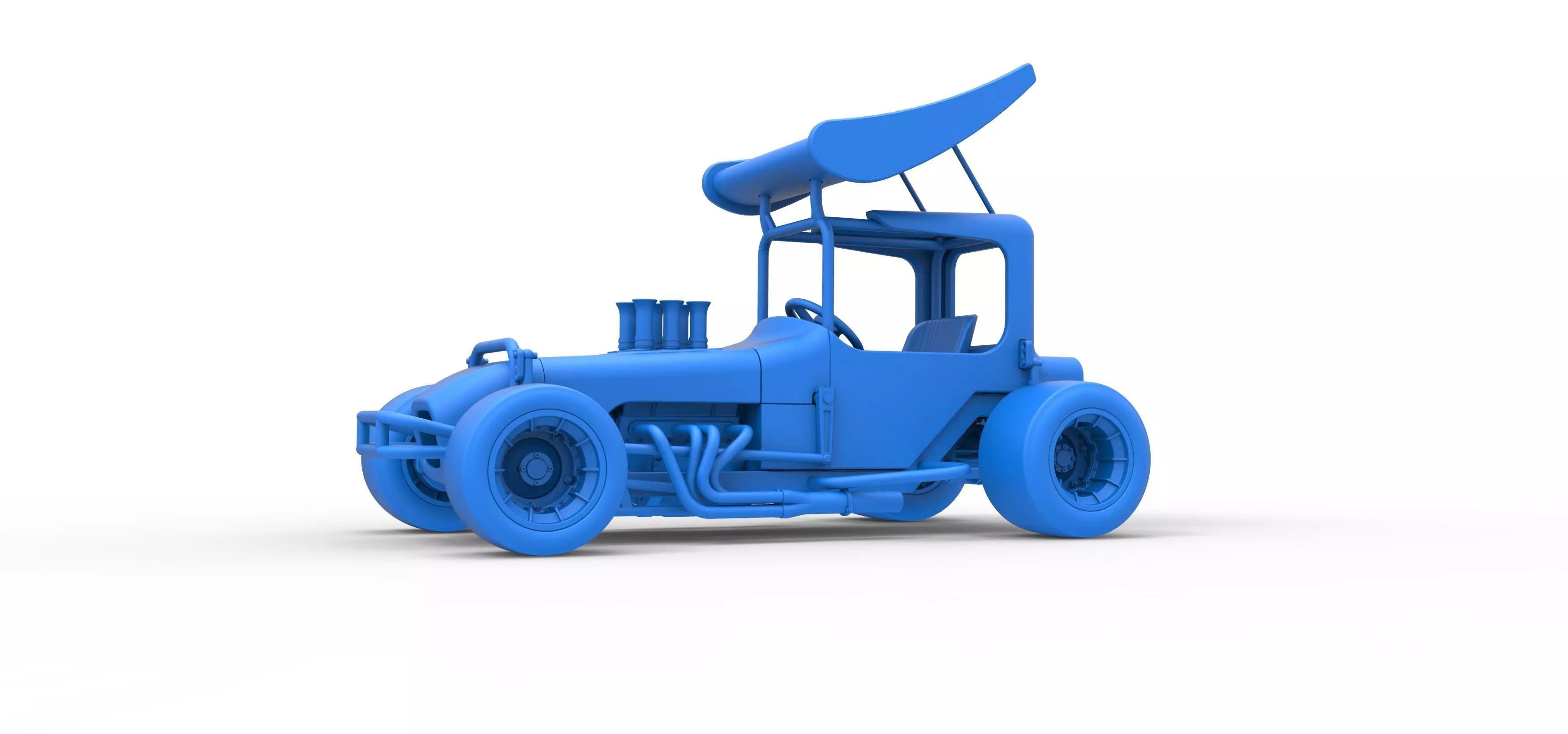 Vintage Winged Supermodified stock car Scale 1 to 25 3D print model_29