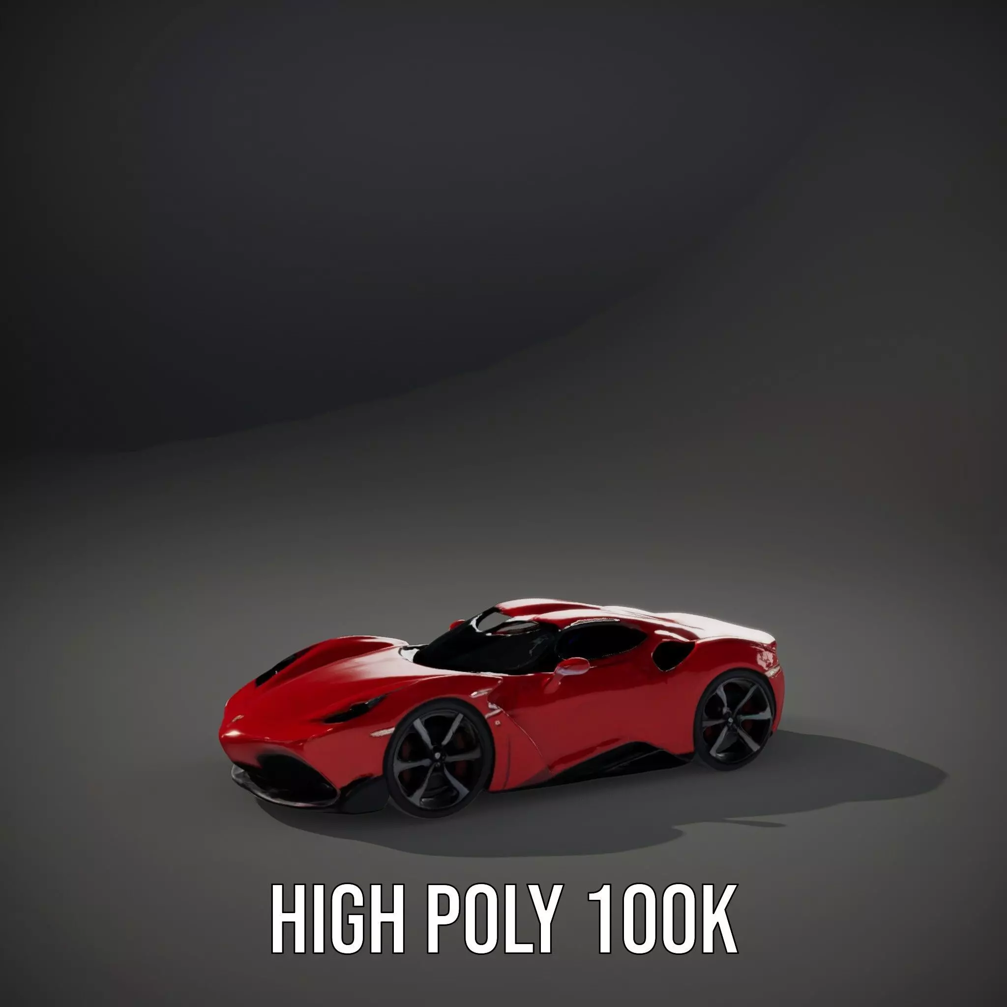 Sleek Red Sports Car model pack Low-poly 3D model_8
