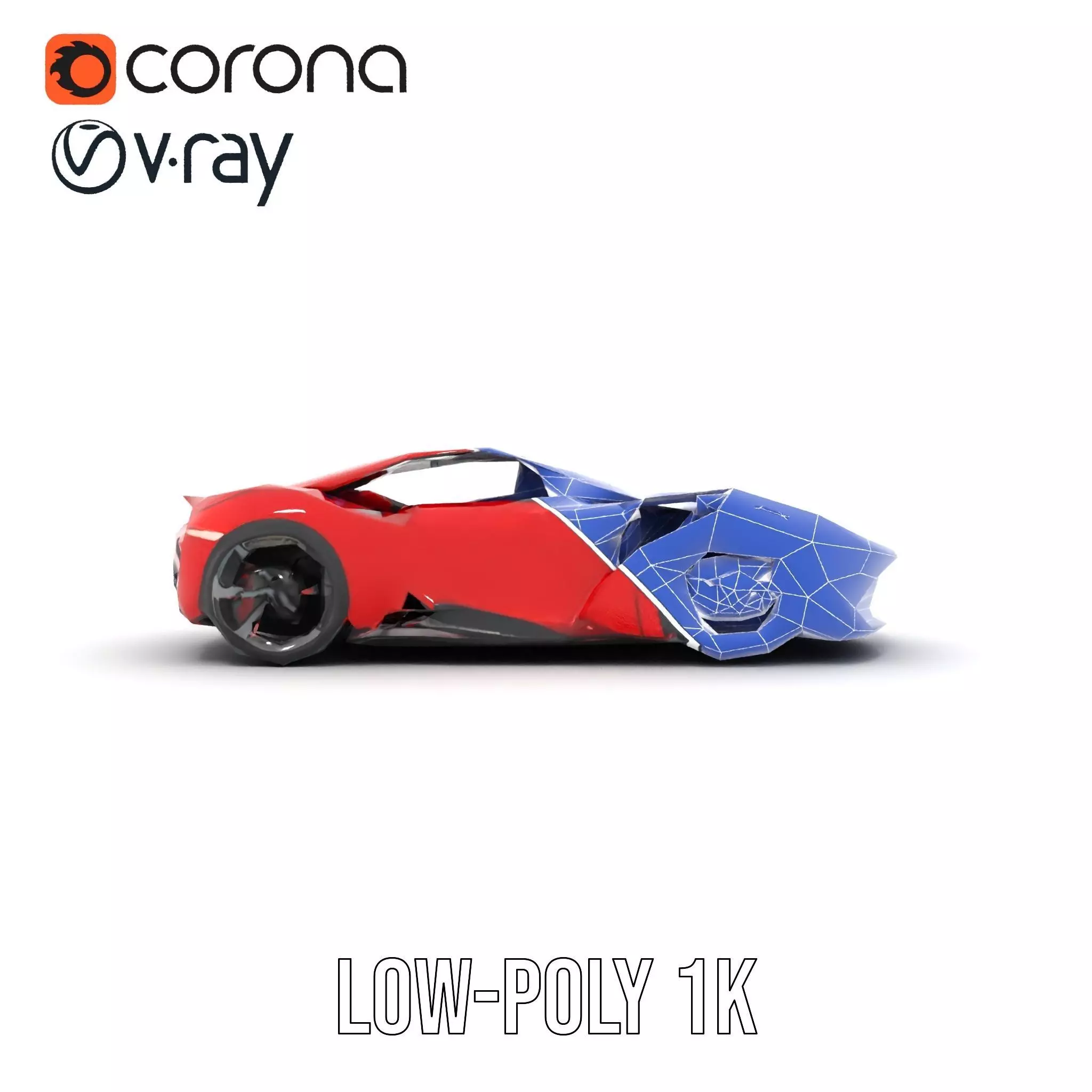 Sleek Red Sports Car model pack Low-poly 3D model_20