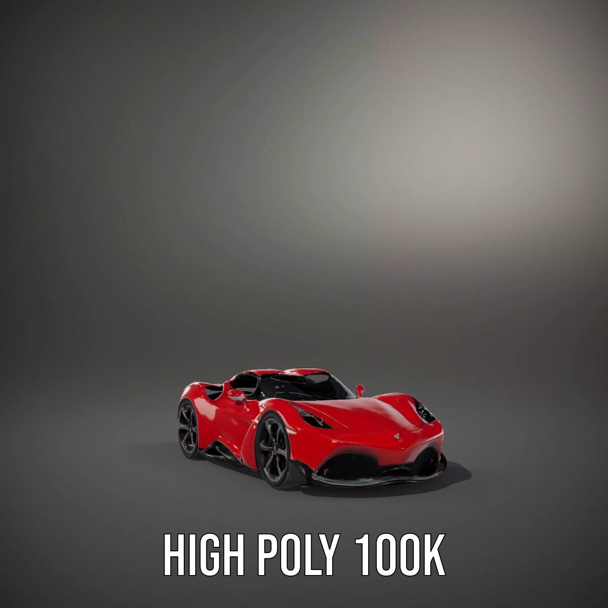 Sleek Red Sports Car model pack Low-poly 3D model_10