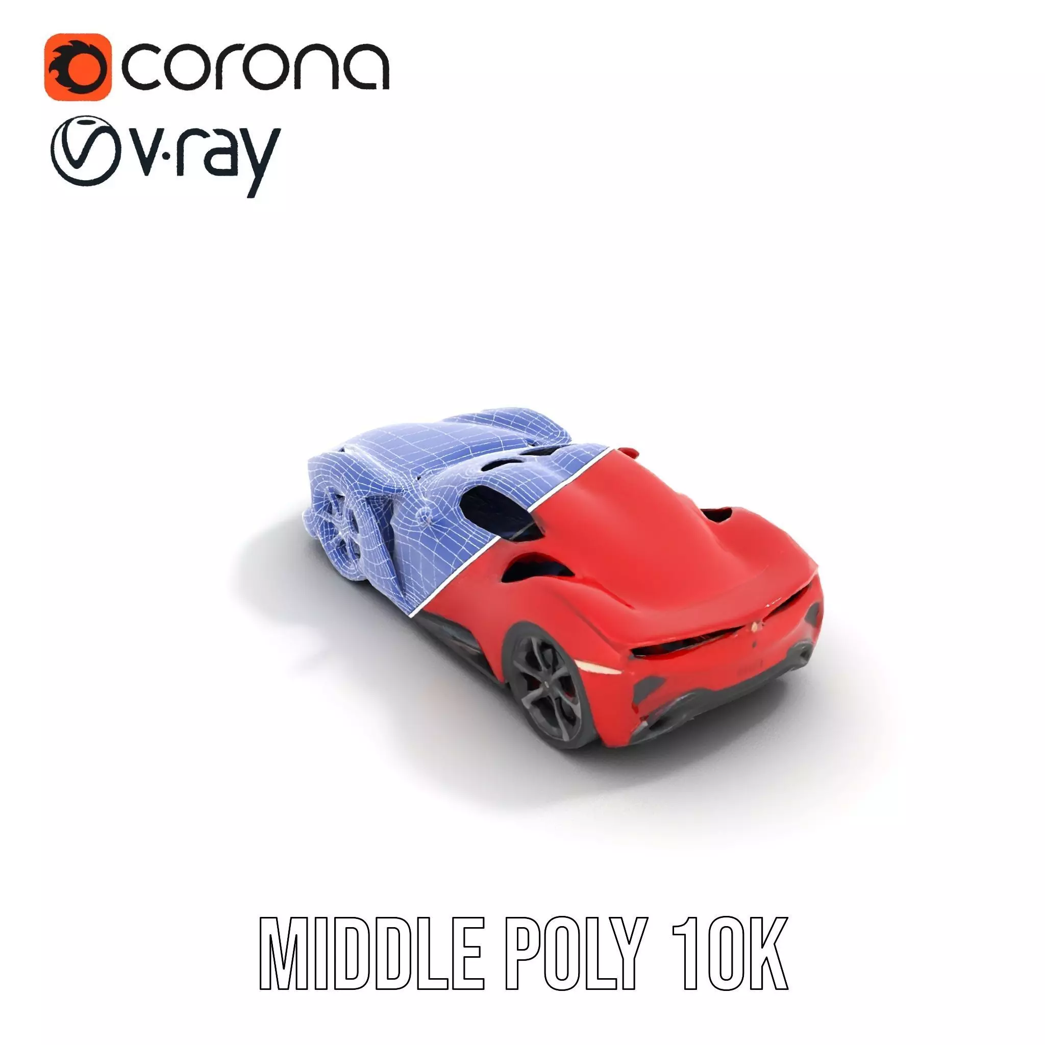 Sleek Red Sports Car model pack Low-poly 3D model_21